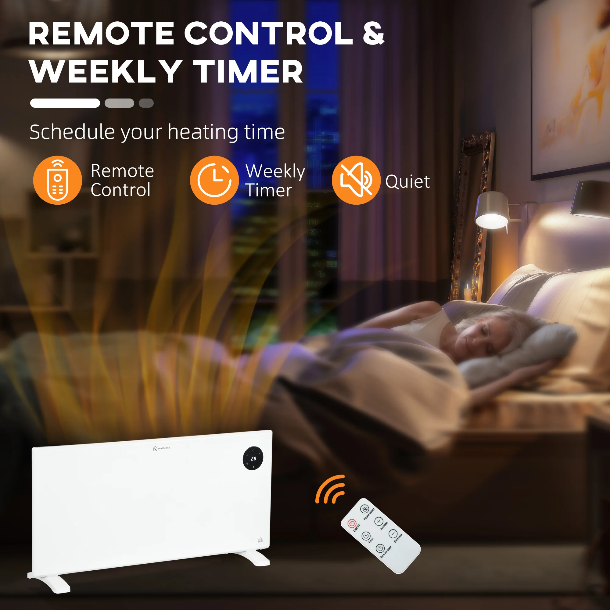 2000W Electric Convector Heater, Quiet Space Heater With LED Display - Image 6