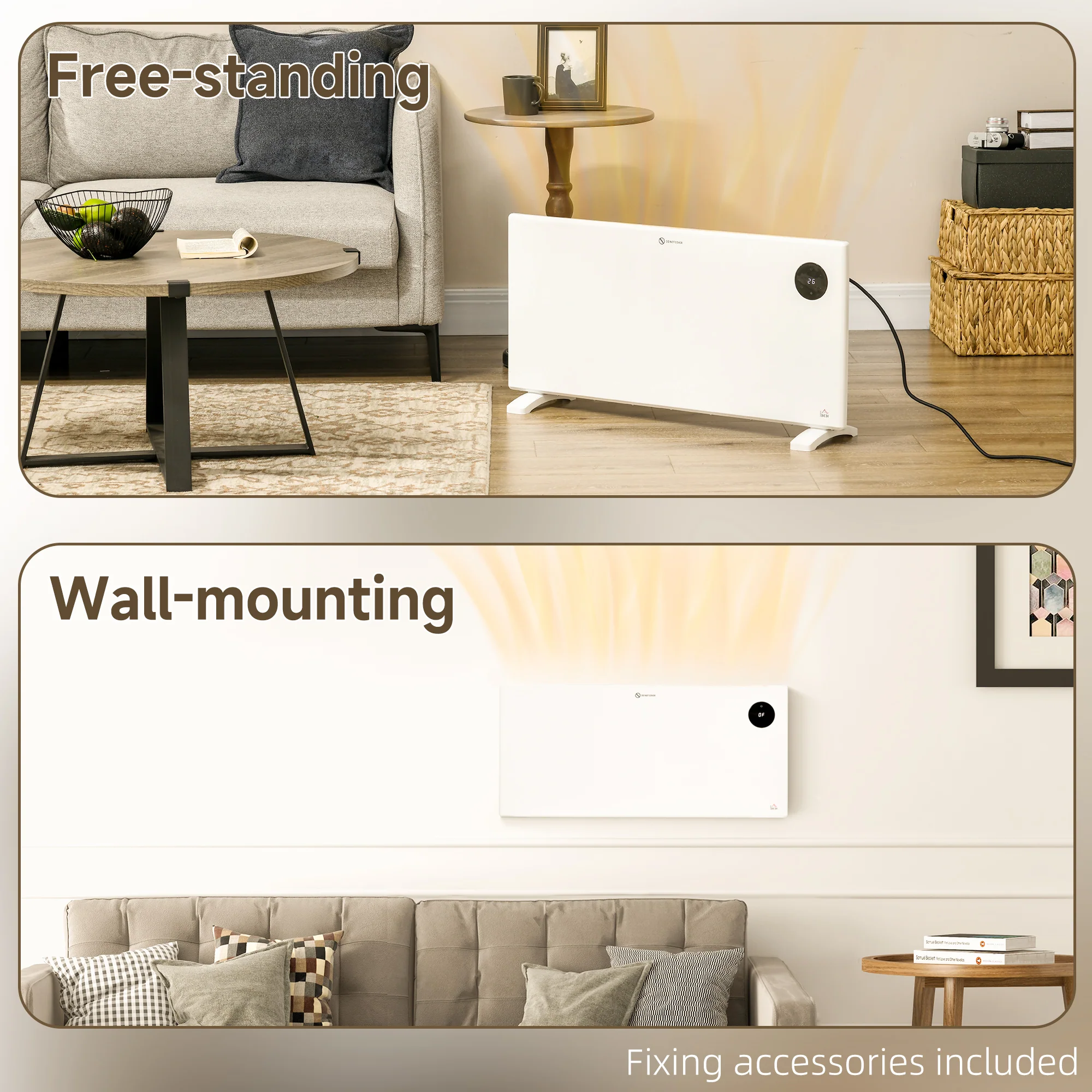 2000W Electric Convector Heater, Quiet Space Heater With LED Display - Image 8