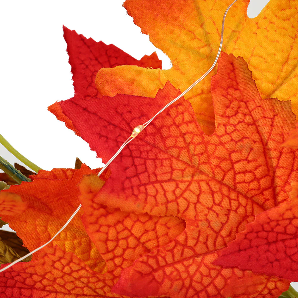 2m Maple Leaf Garland with Lights - Image 6