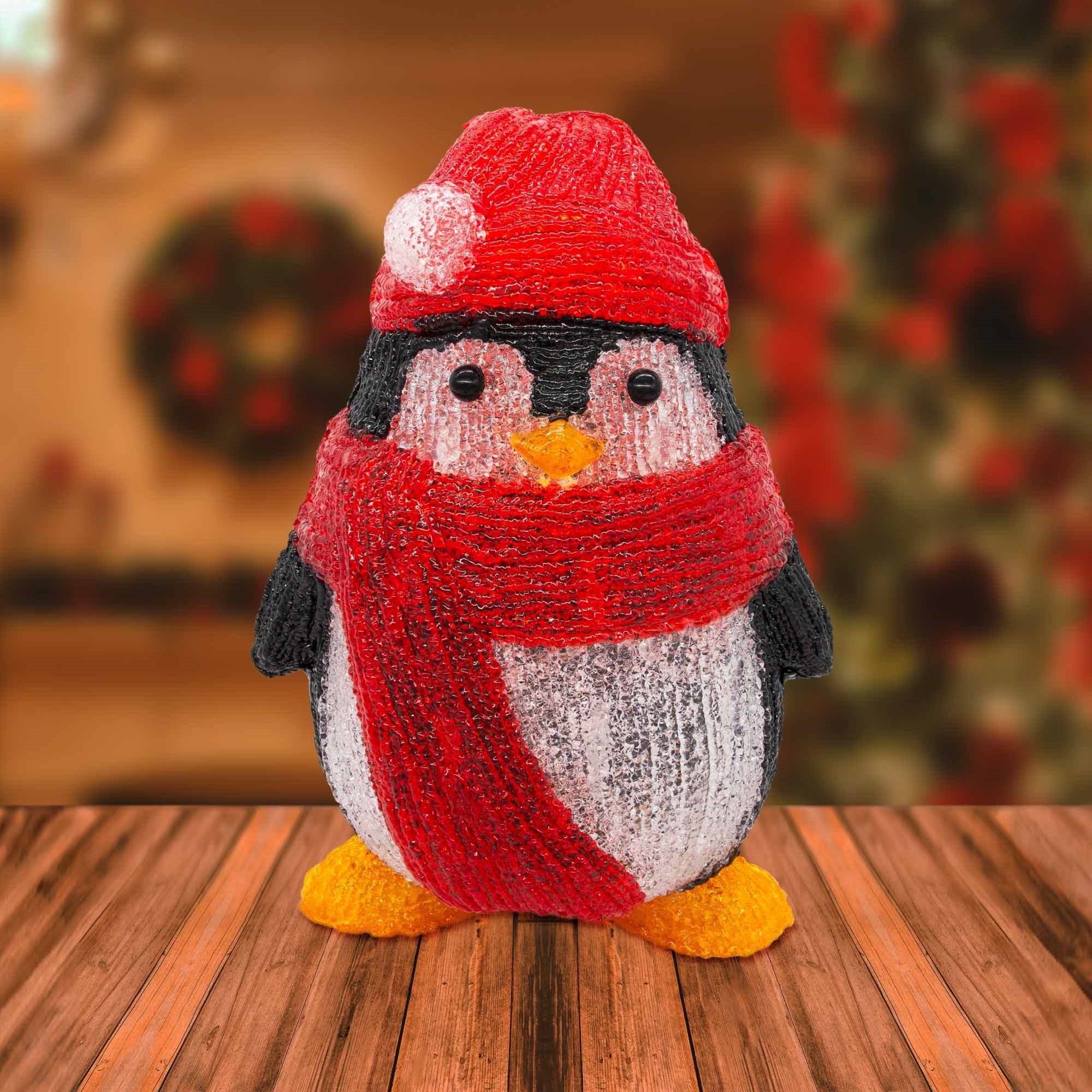 Christmas Sparkle Acrylic Penguin 30cm with 30 White LEDs - Image 4
