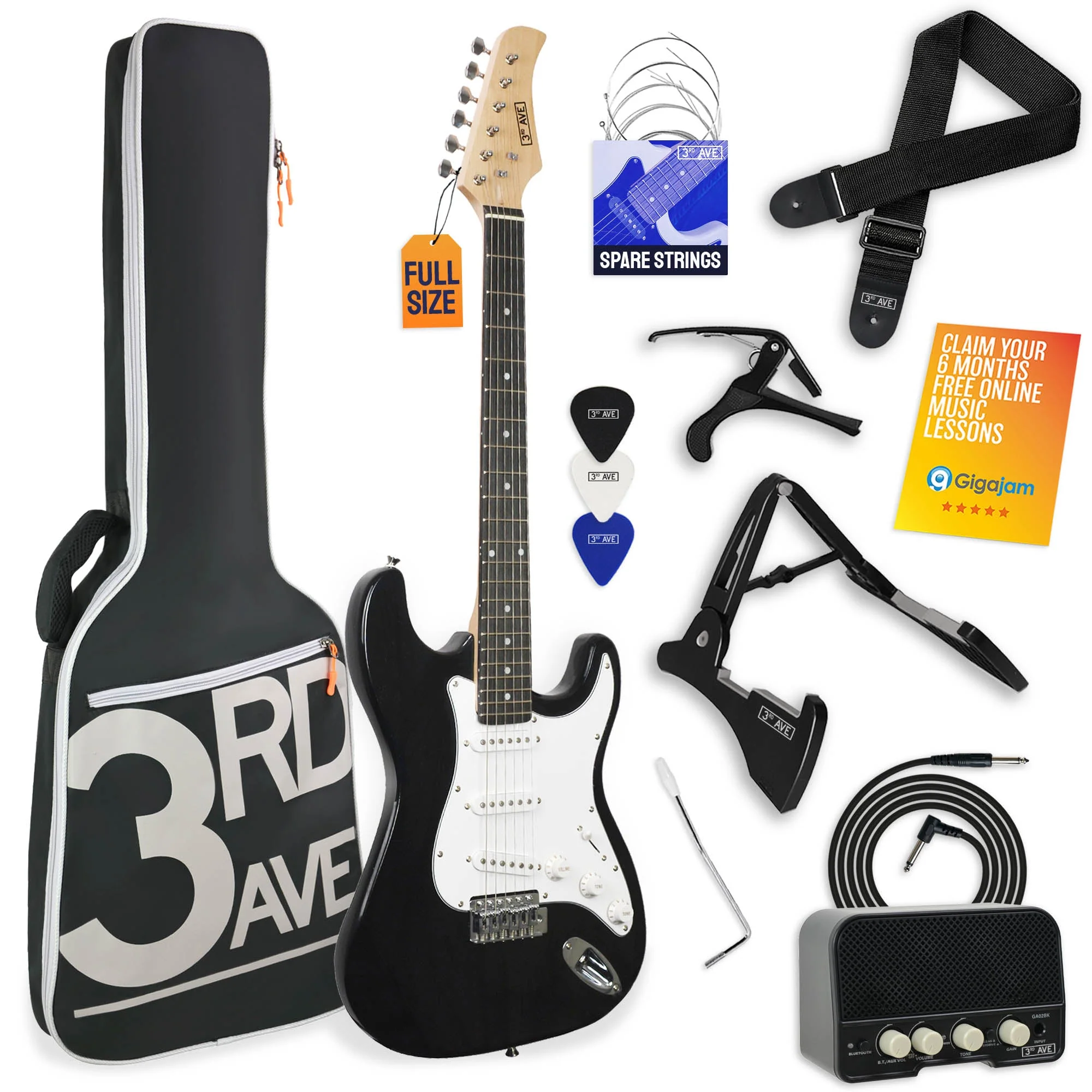 3rd Avenue Electric Guitar Starter Pack - Black