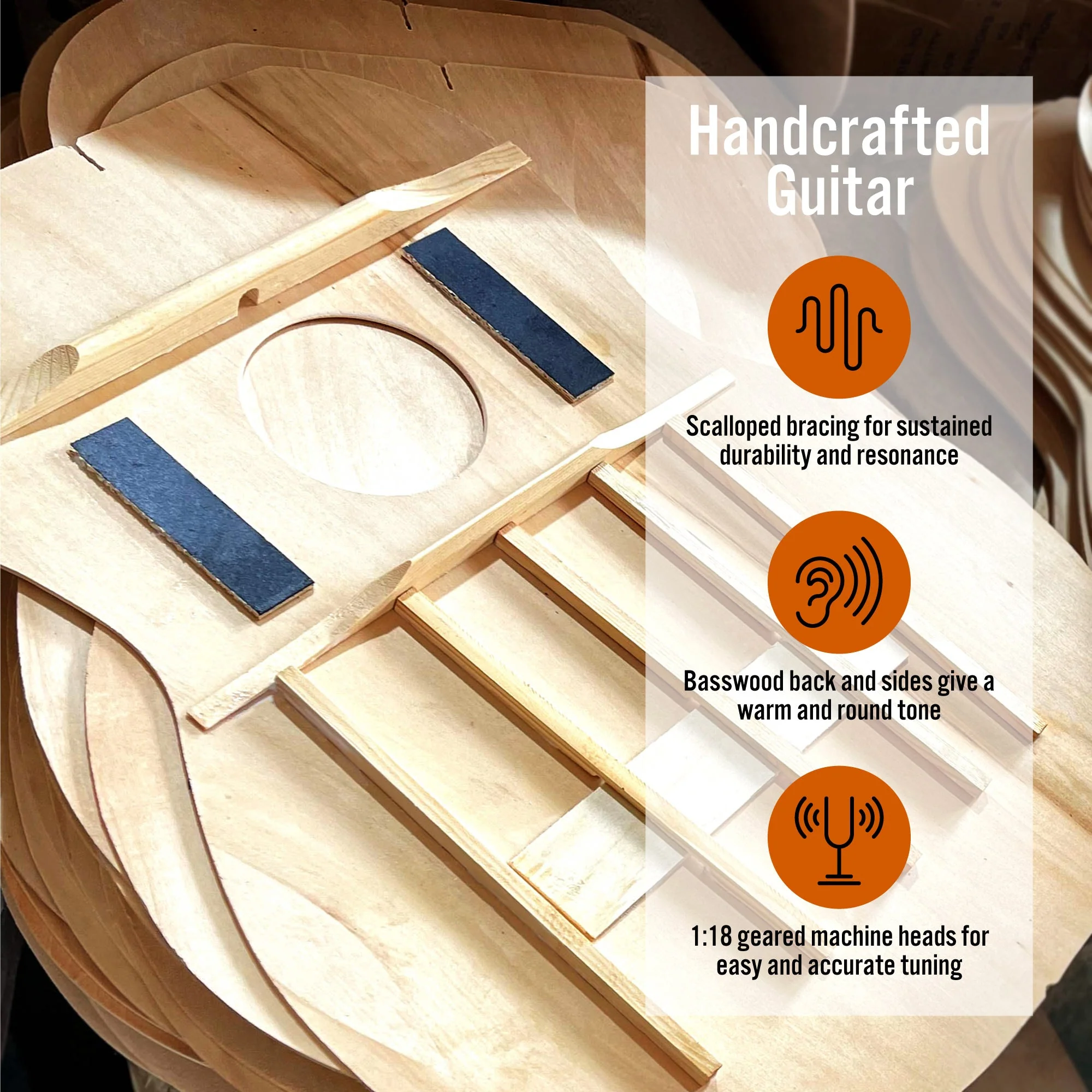 3rd Avenue Full Size Classical Guitar Pack - Redburst - Image 4
