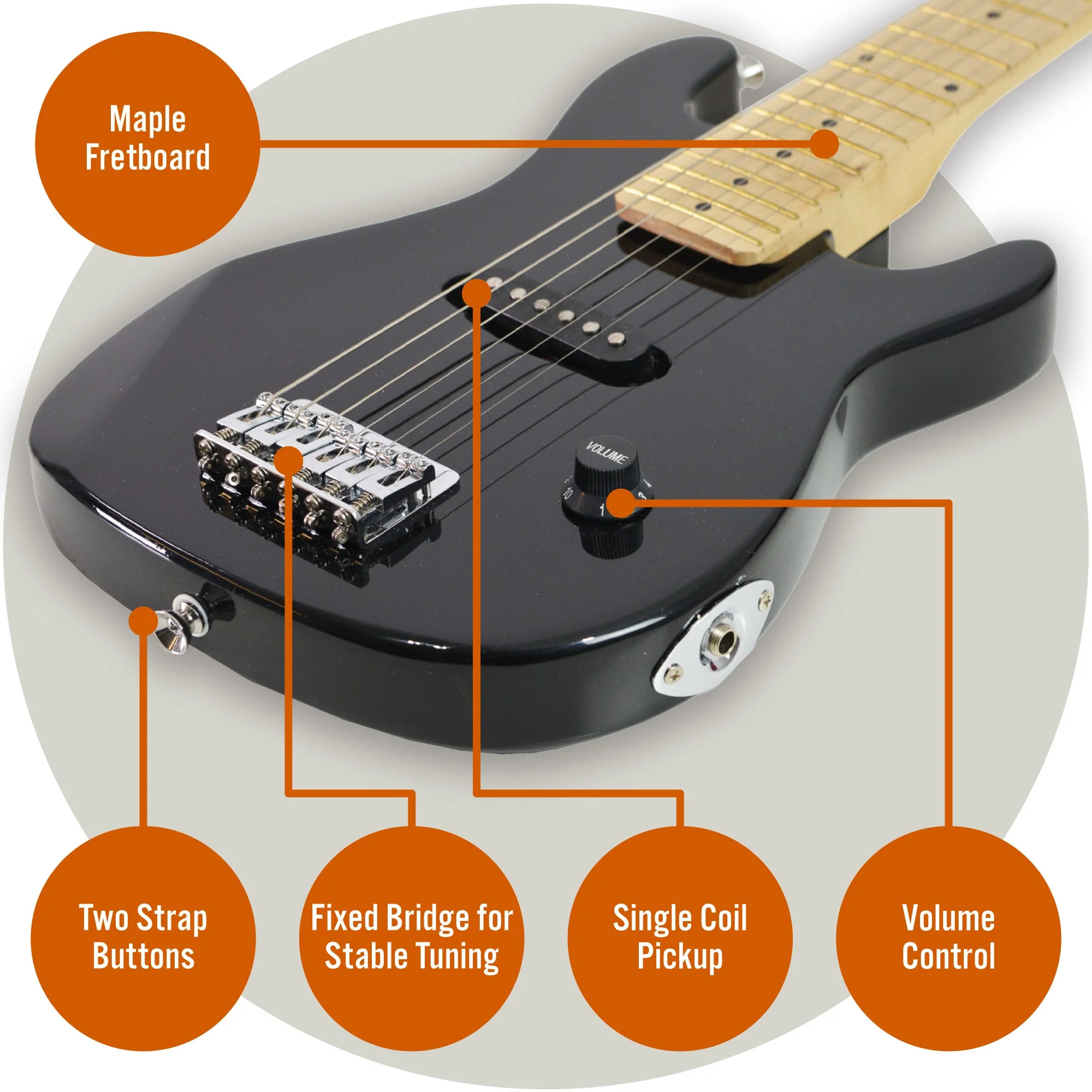3rd Avenue Junior Electric Guitar Pack - Black - Image 4