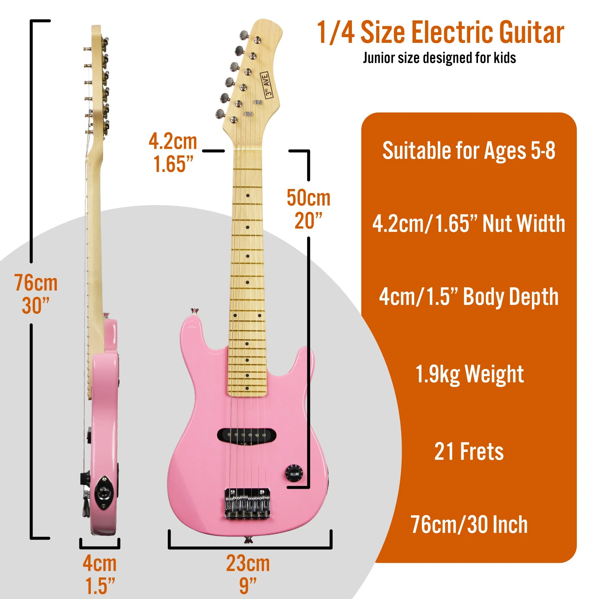 3rd Avenue Junior Electric Guitar Pack - Pink - Image 2