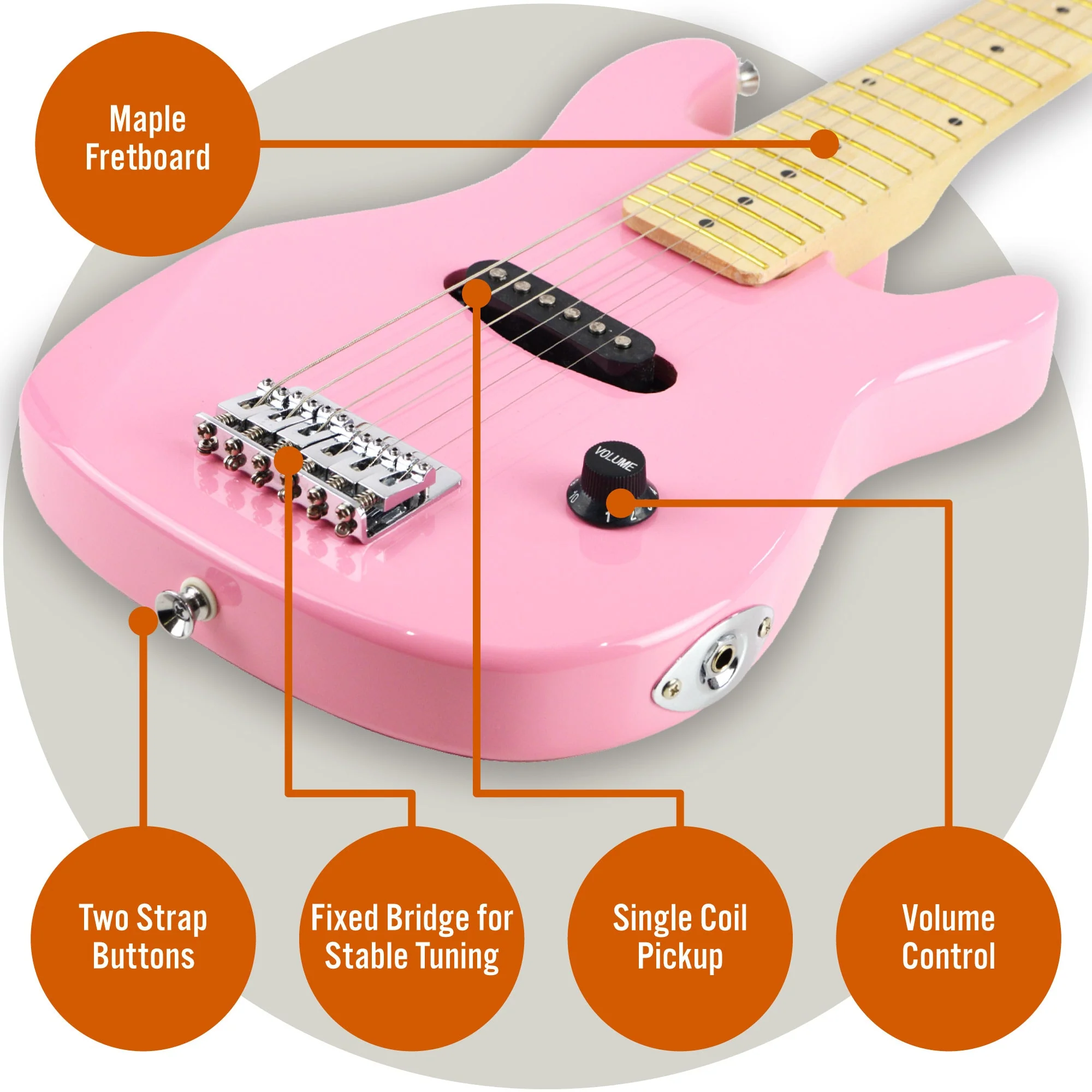 3rd Avenue Junior Electric Guitar Pack - Pink - Image 4