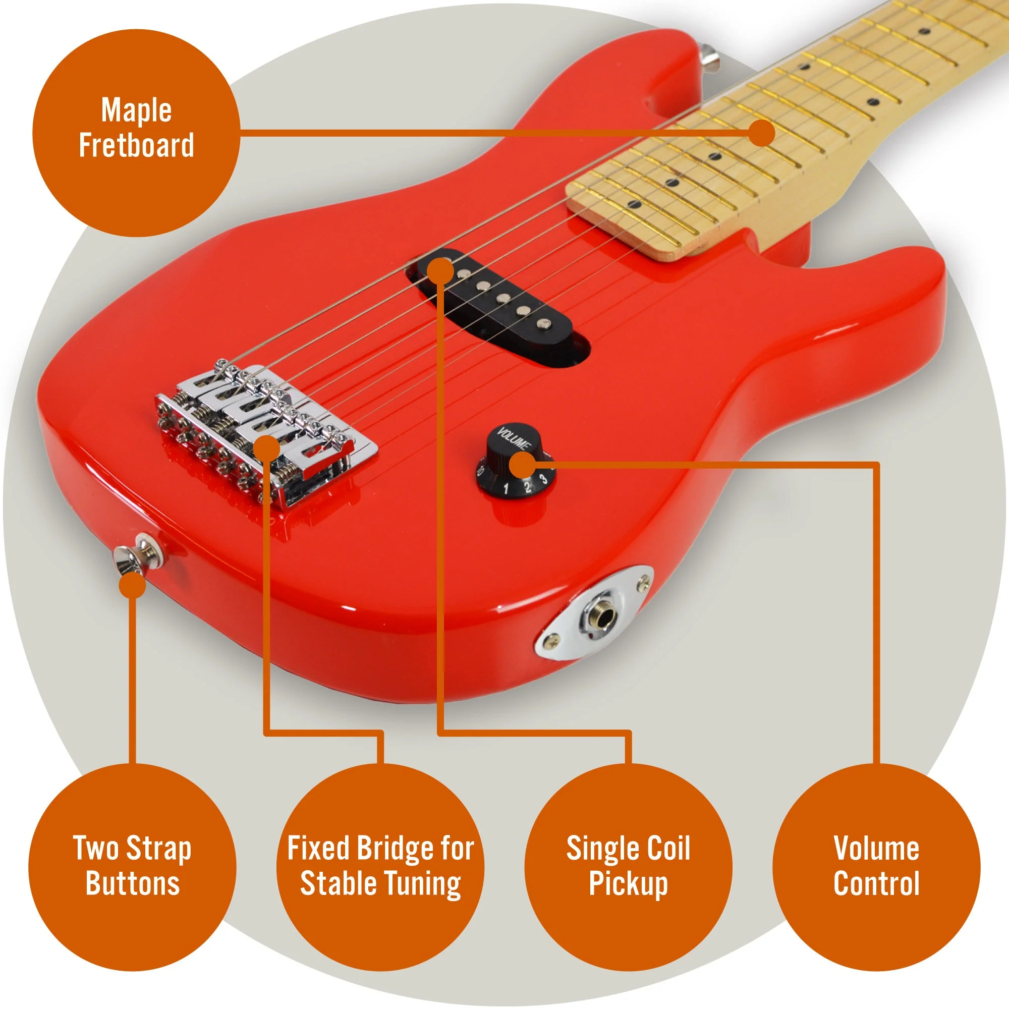 3rd Avenue Junior Electric Guitar Pack - Red - Image 4
