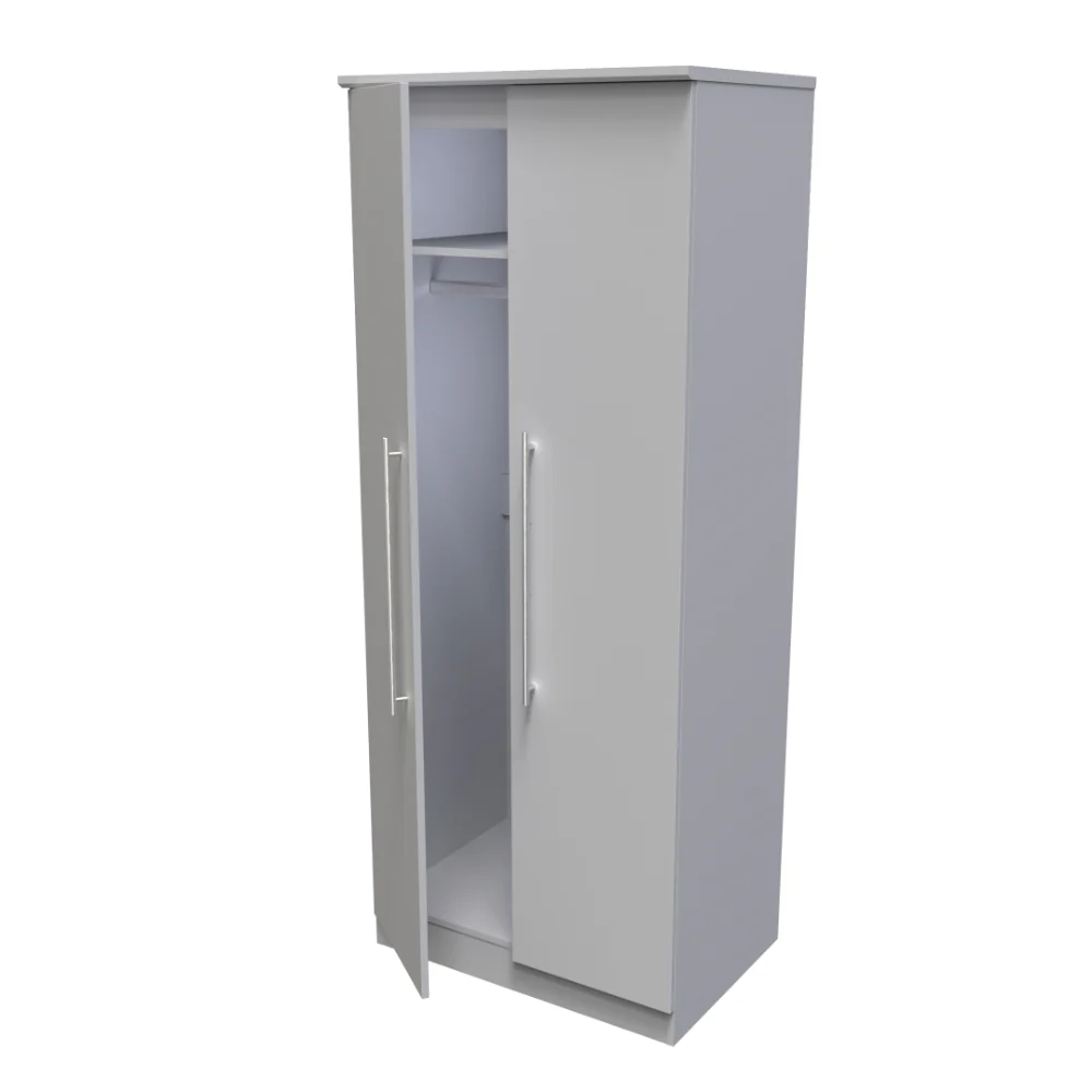 Sofia Ready Assembled Wardrobe with 2 Doors  - Grey Matt - Image 5