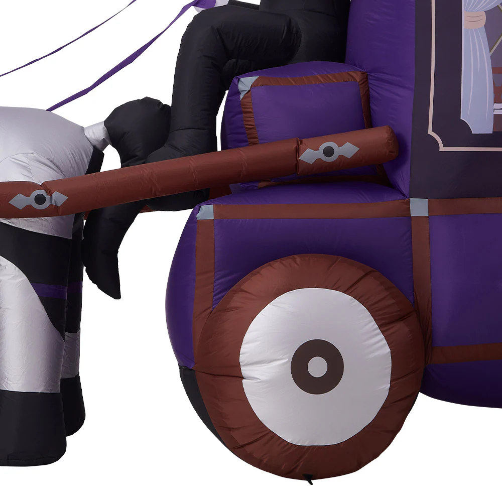 6ft Halloween Grim Reaper Carriage Inflatable With Build-In LED - Image 3