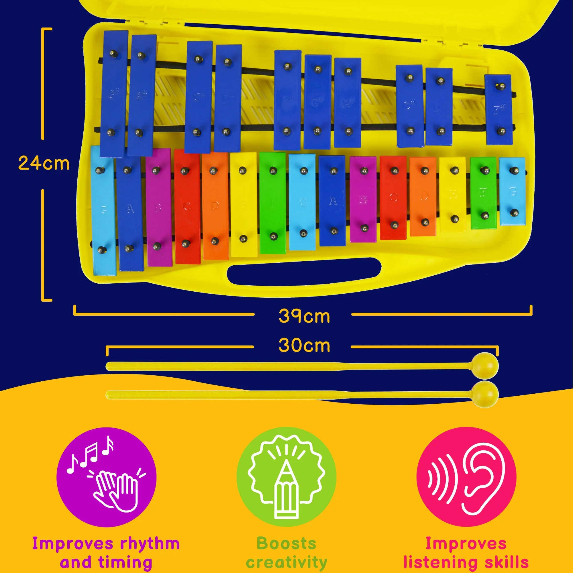 A-Star 25 Note Chromatic Glockenspiel - Rainbow - Image 2