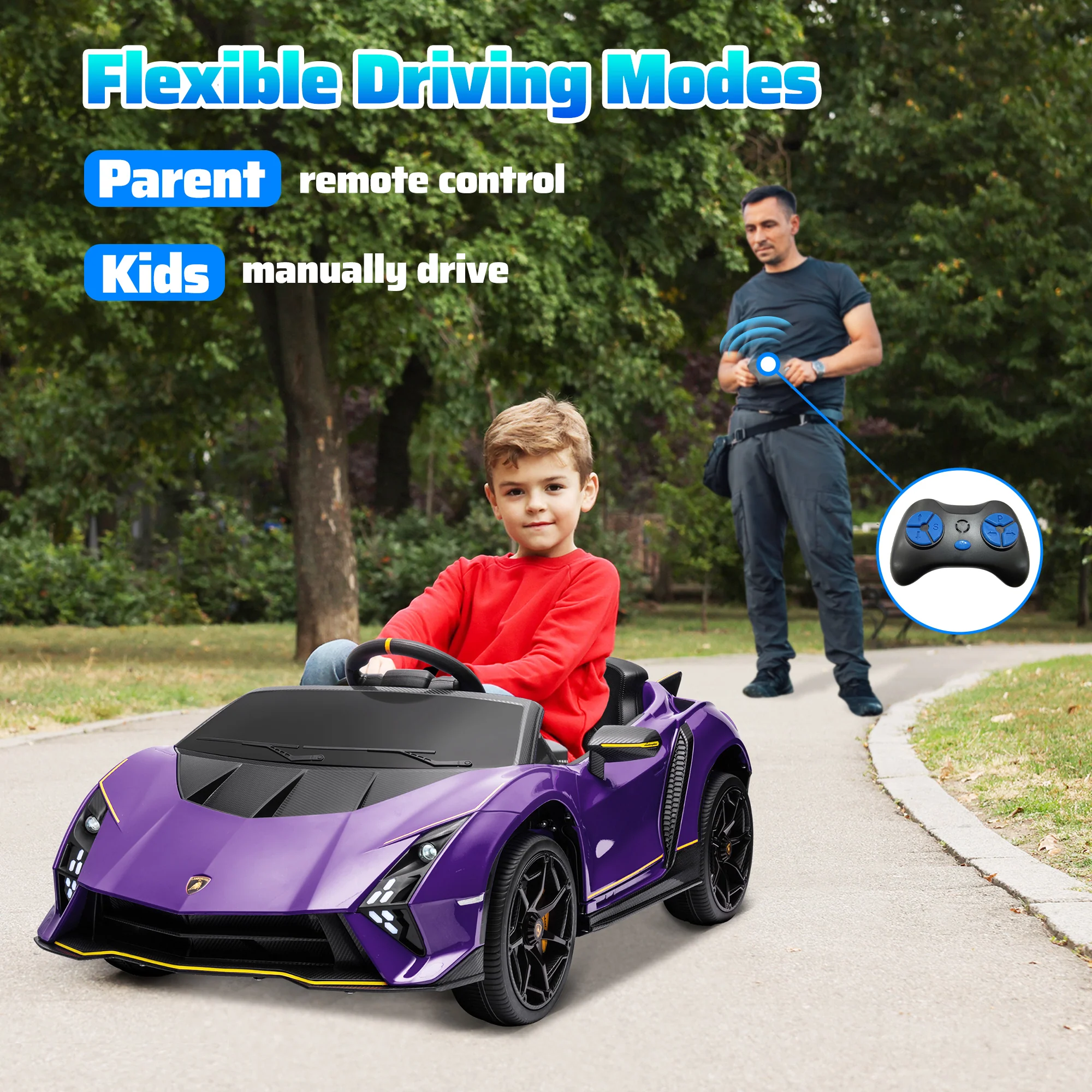 AIYAPLAY 12V Lamborghini Autentica Licensed Ride On Car - Image 24