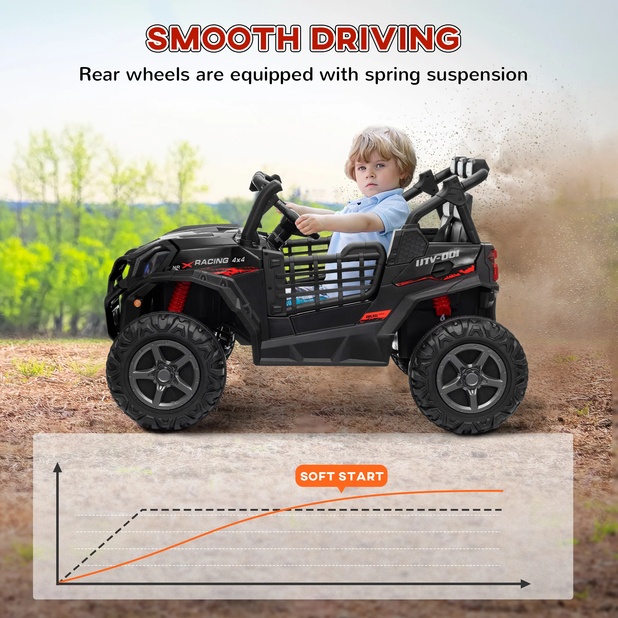 AIYAPLAY 2 Seater 24V Kids Electric Car w/ Remote Control - Image 6
