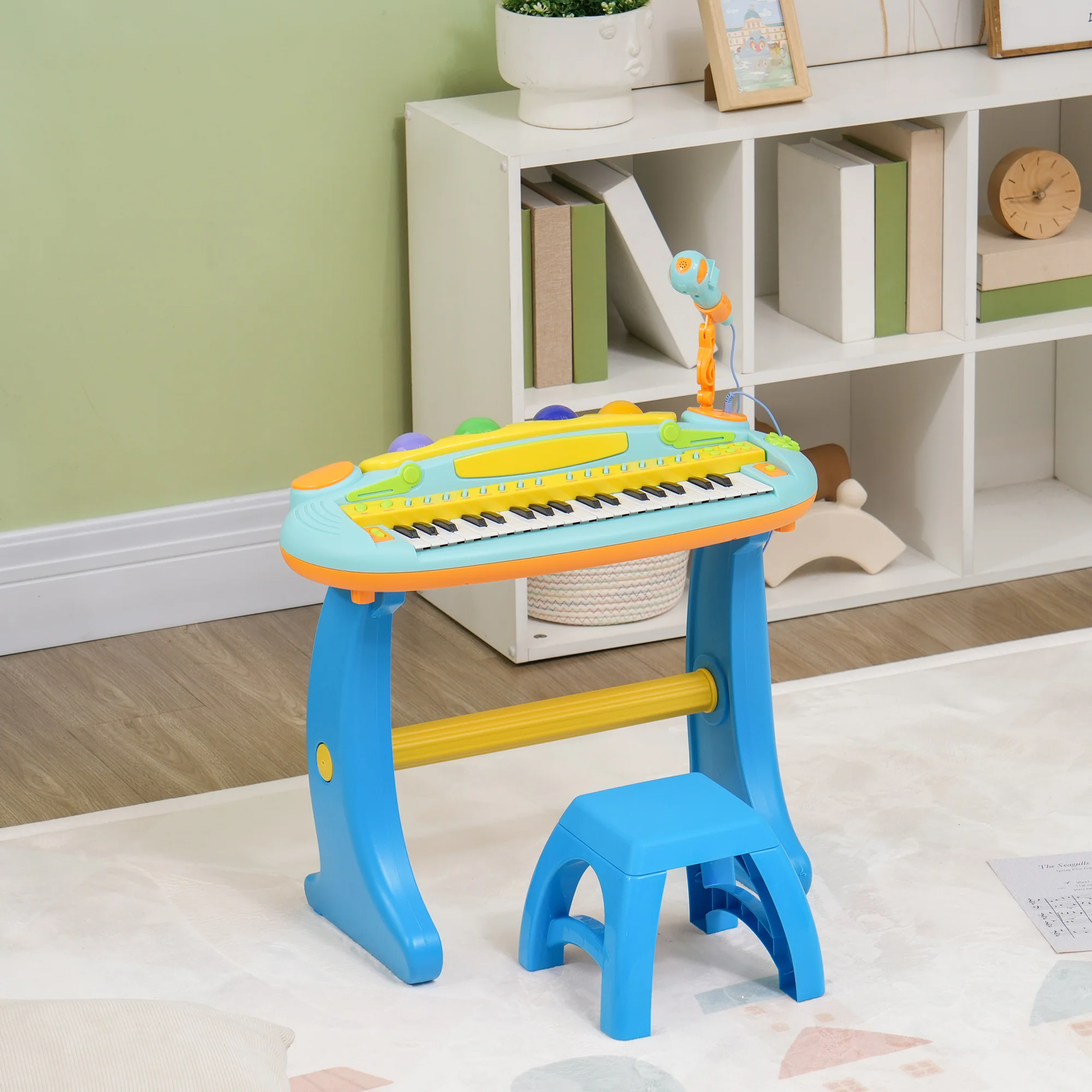 AIYAPLAY 37 Keys Kids Piano W/ Microphone, Stool, Record & Replay Function - Image 2