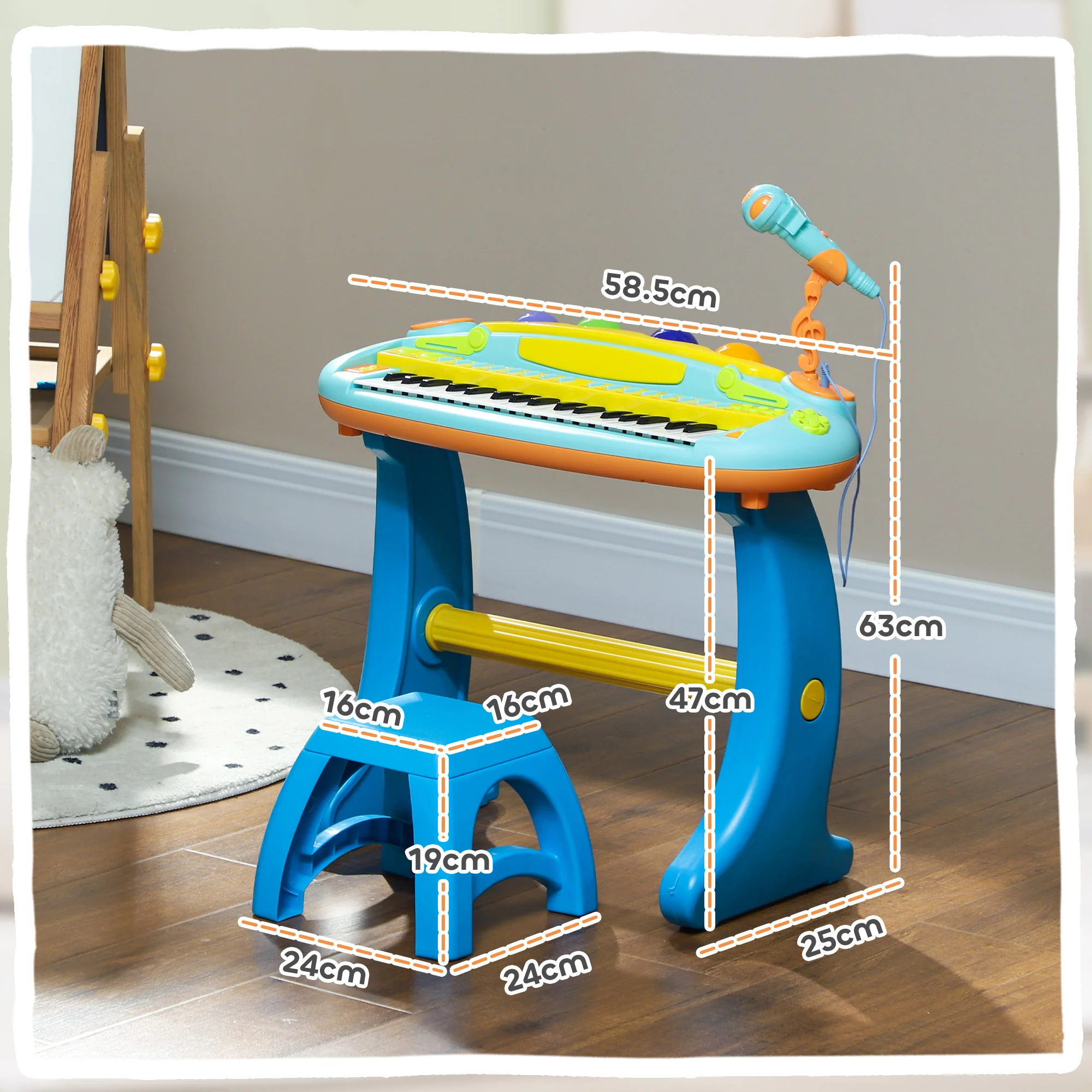 AIYAPLAY 37 Keys Kids Piano W/ Microphone, Stool, Record & Replay Function - Image 5