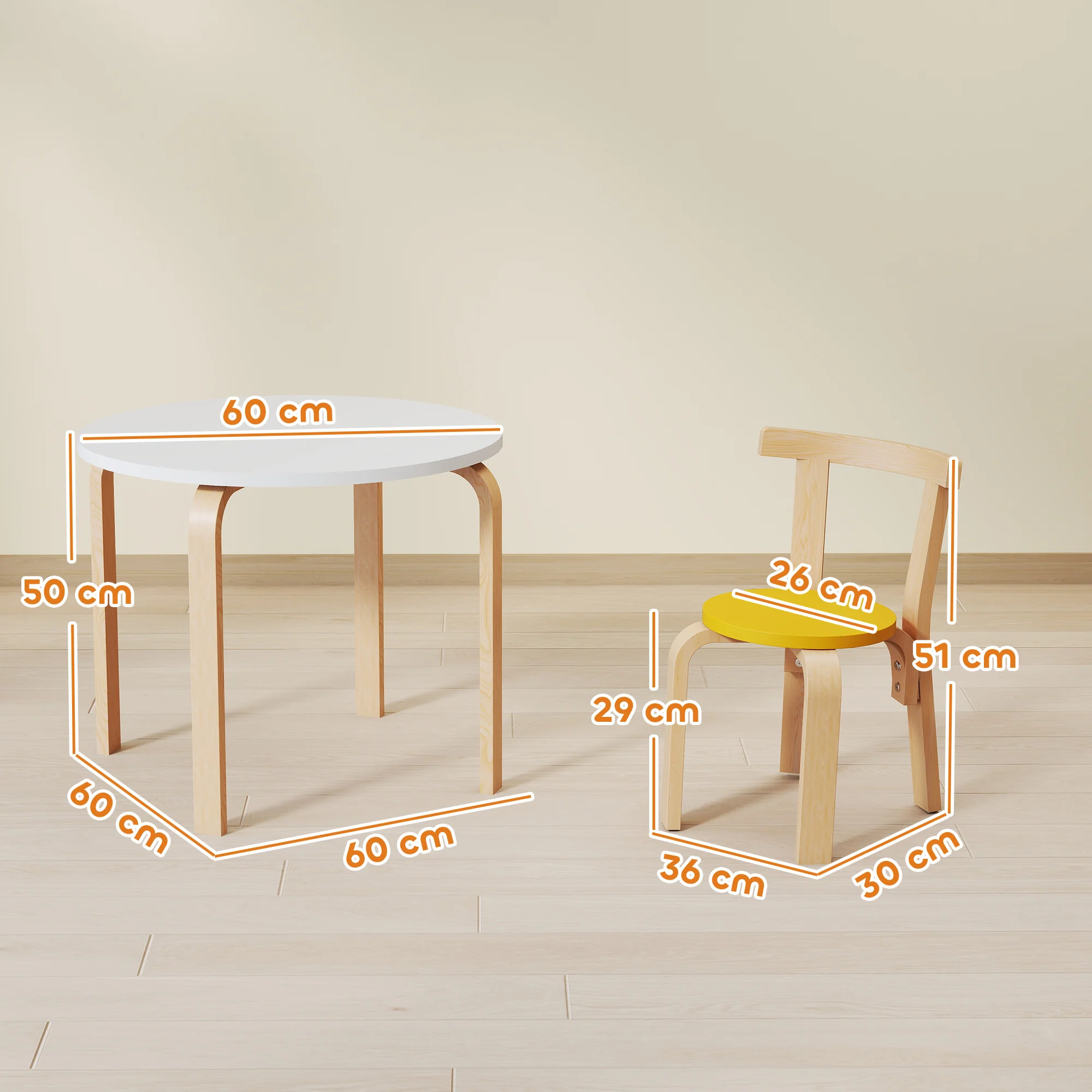 AIYAPLAY 5 Piece Kids Table and Chairs Set Wood for 3-8 Years for Art Crafts - Image 5