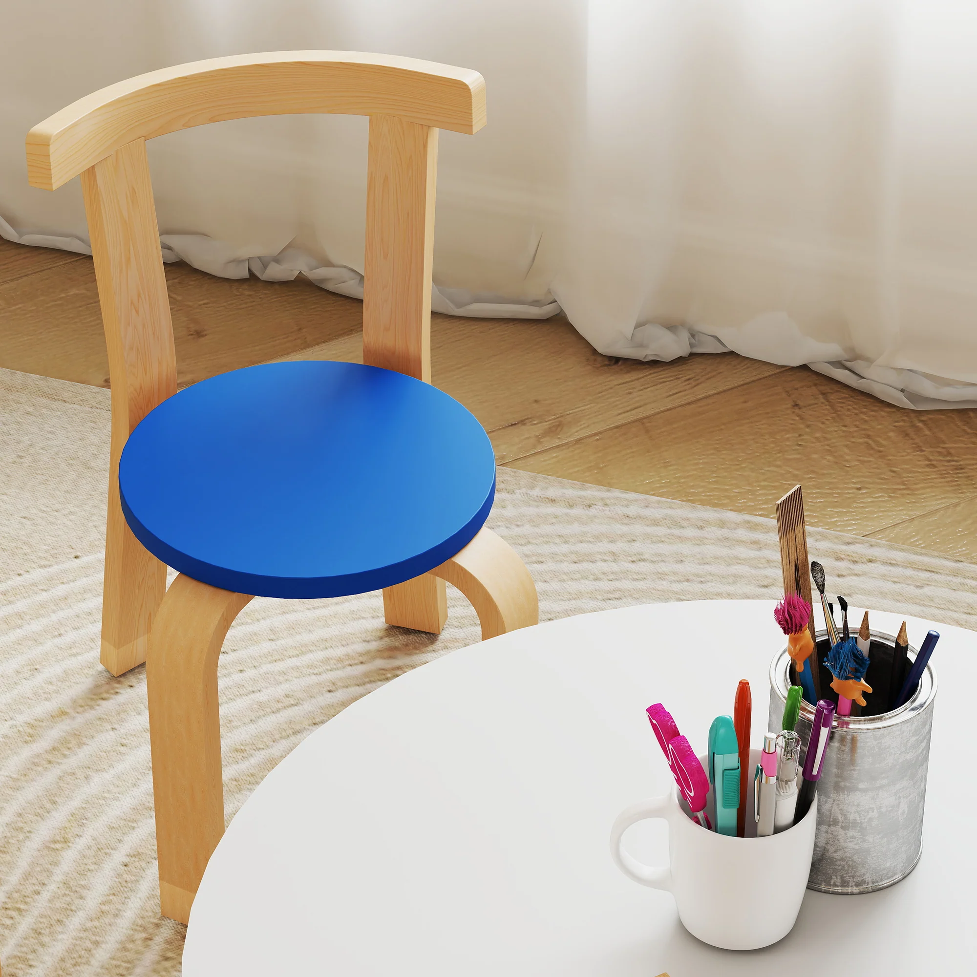 AIYAPLAY 5 Piece Kids Table and Chairs Set Wood for 3-8 Years for Art Crafts - Image 8