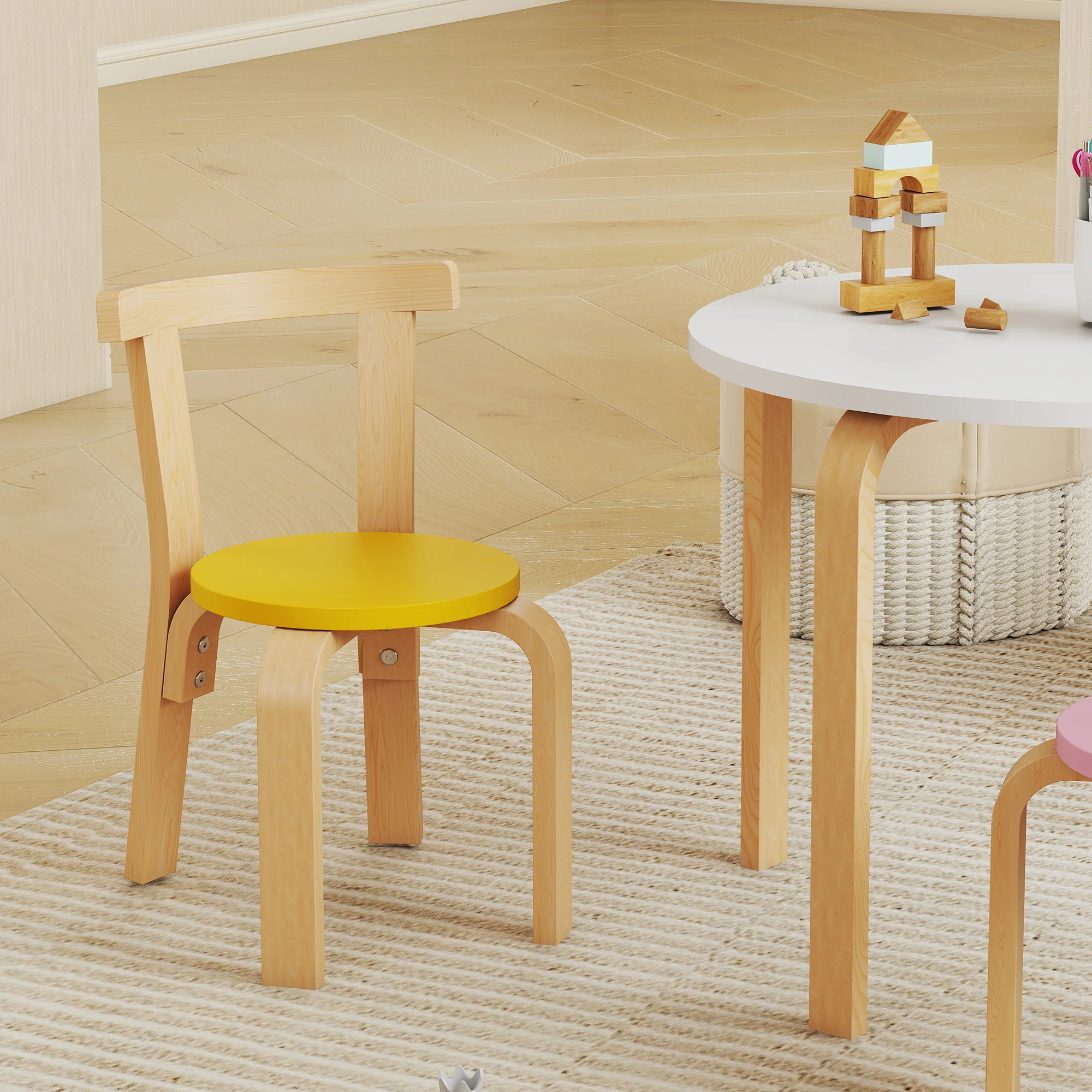 AIYAPLAY 5 Piece Kids Table and Chairs Set Wood for 3-8 Years for Art Crafts - Image 9