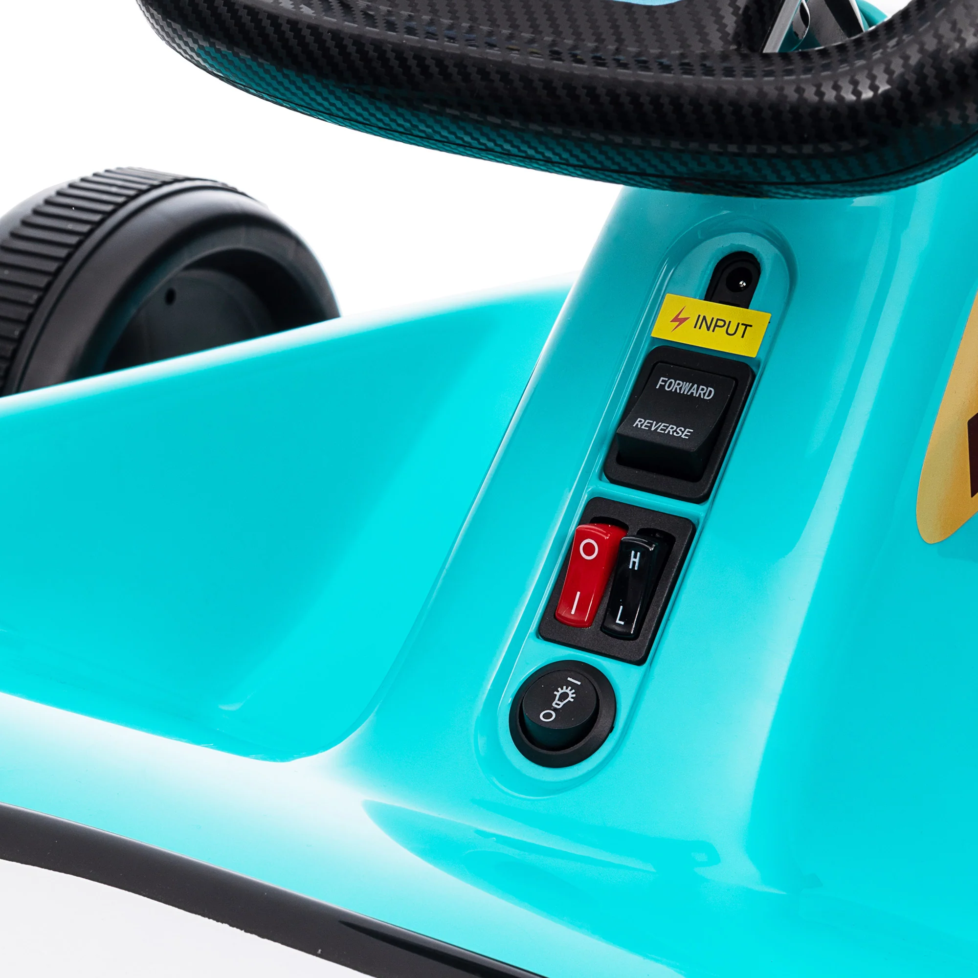 AIYAPLAY 6V Electric Go Kart W/ Music, Light, Horn, For 3-5 Years - Blue/Red/Yellow - Image 16