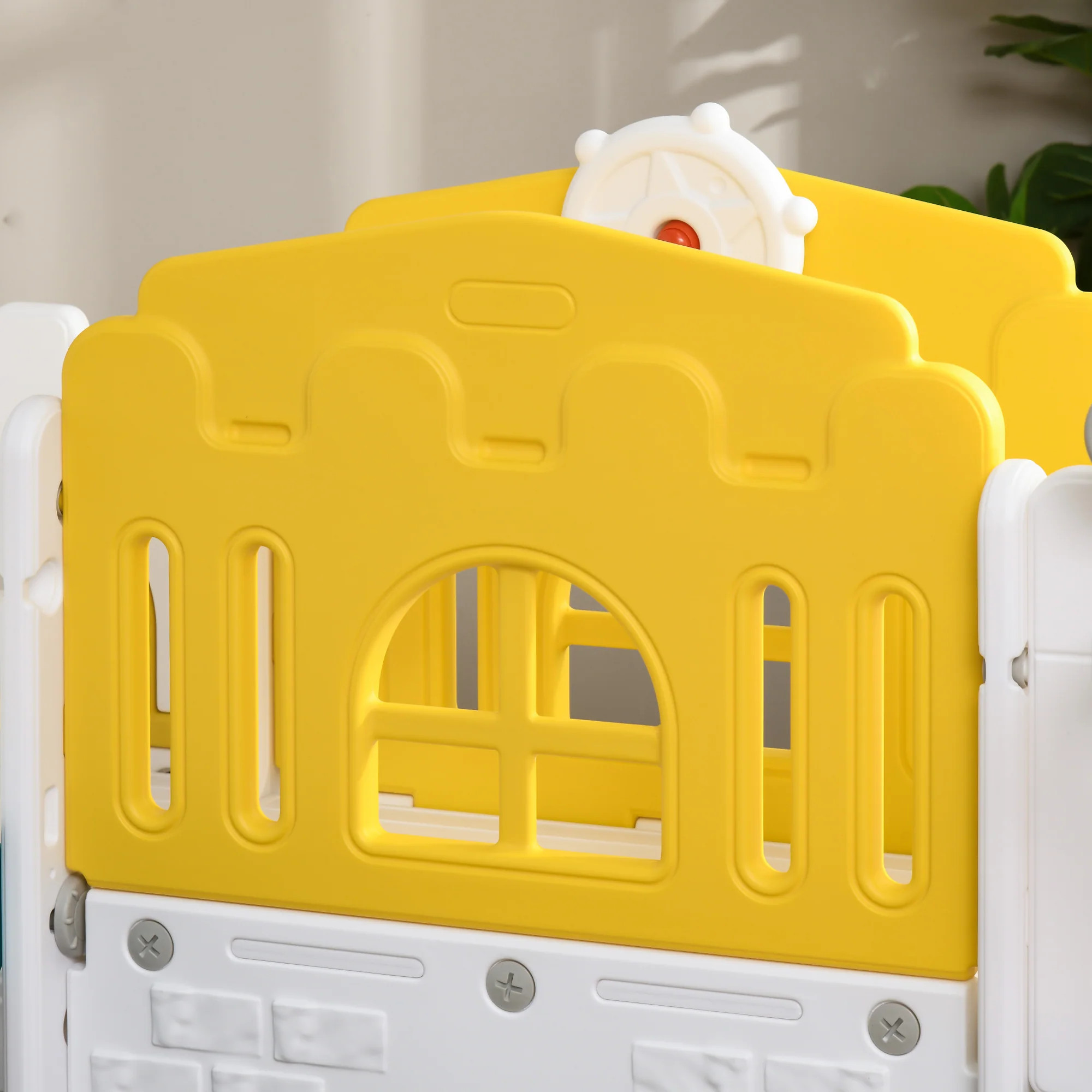 AIYAPLAY 7 In 1 Toddler Slide With Basketball Hoop, For 1-3 Years, Yellow - Image 10