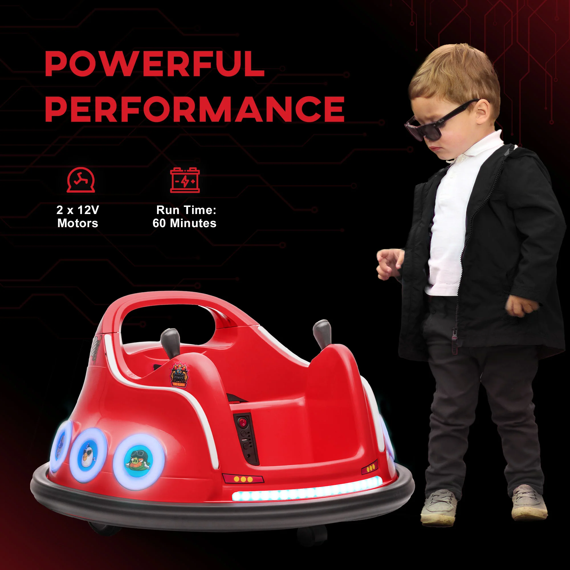 AIYAPLAY Angry Bird Licensed Bumper Car for Kids w/ Joysticks - Image 35