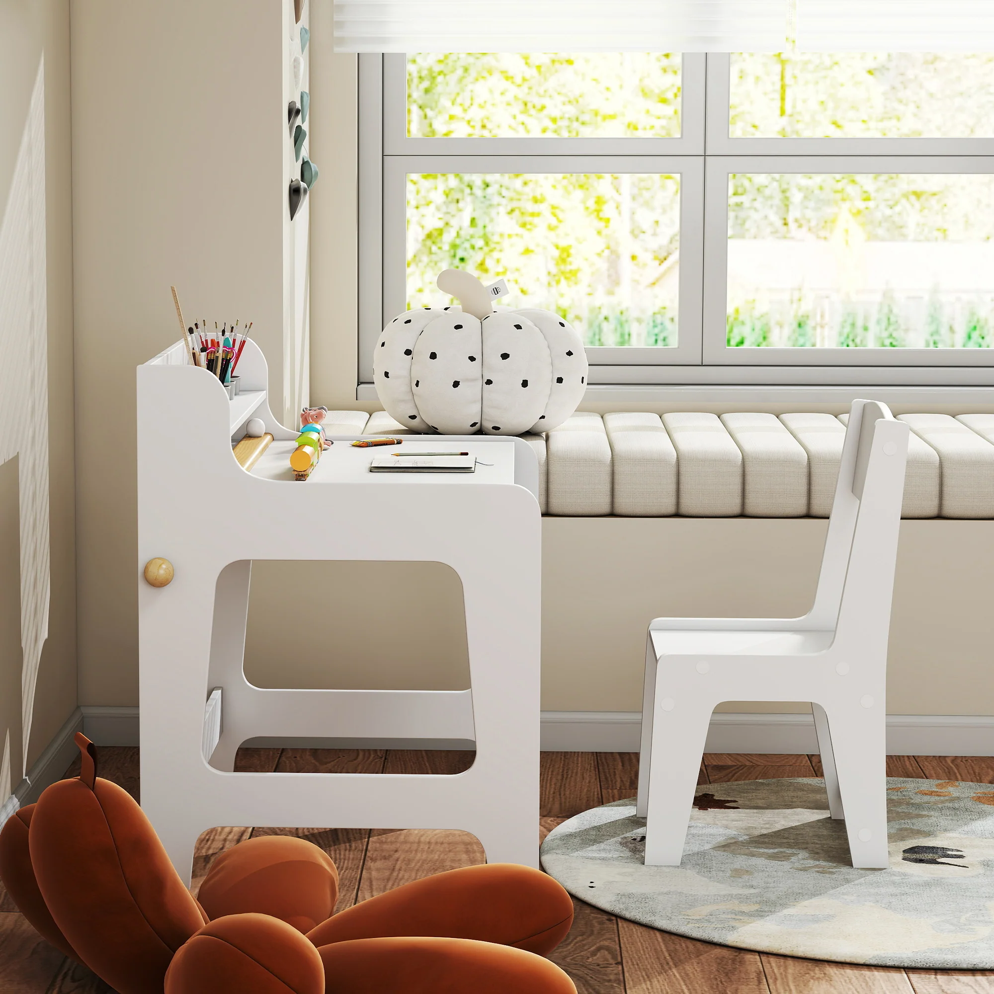 AIYAPLAY Art Table and Chair Set for children with Drawers - Image 8