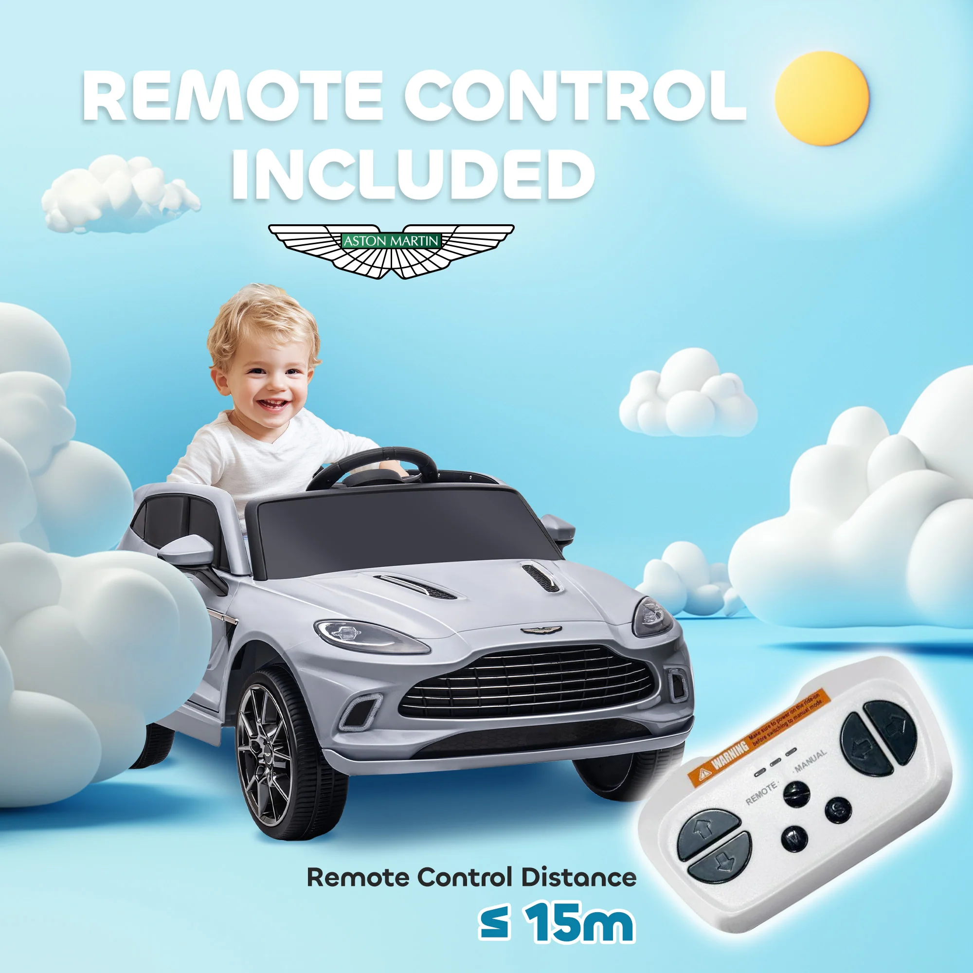 AIYAPLAY Aston Martin DBX Licensed 12V Kids Electric Car w/ Remote - Image 13