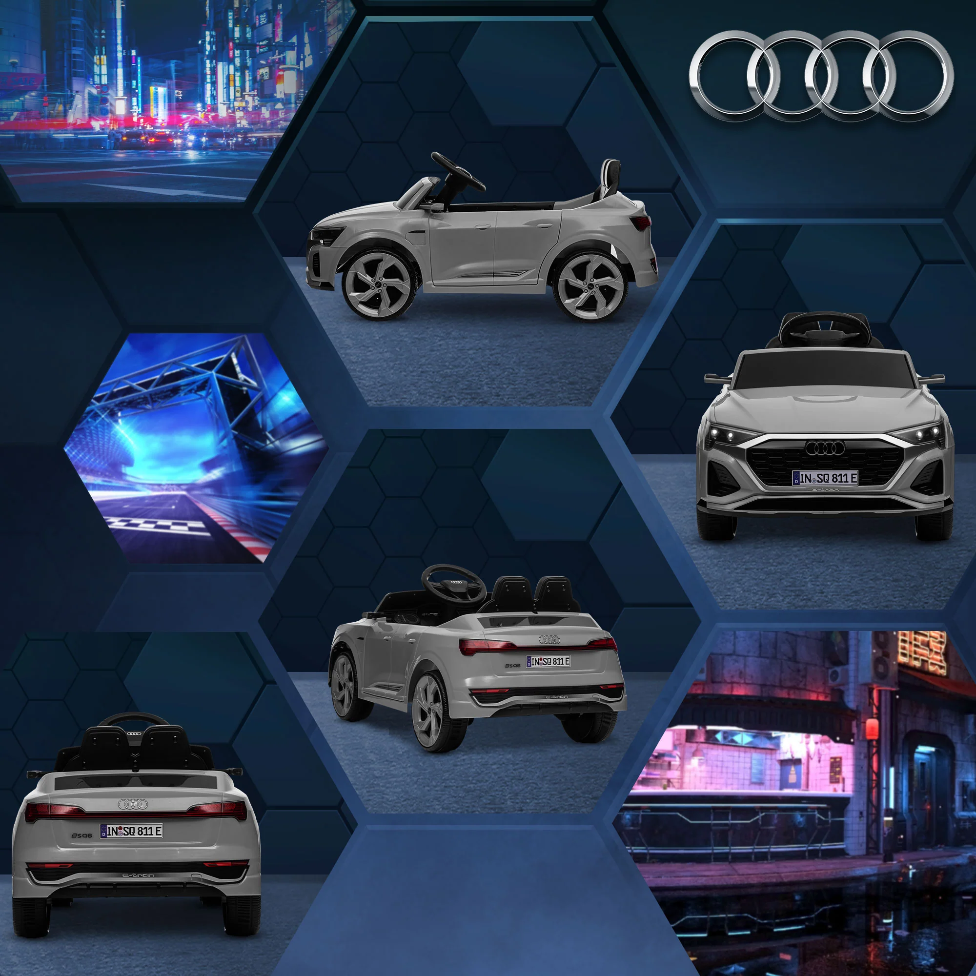 AIYAPLAY Audi Q8 E-tron Sportback Kids Electric Car W/ Remote - Image 18
