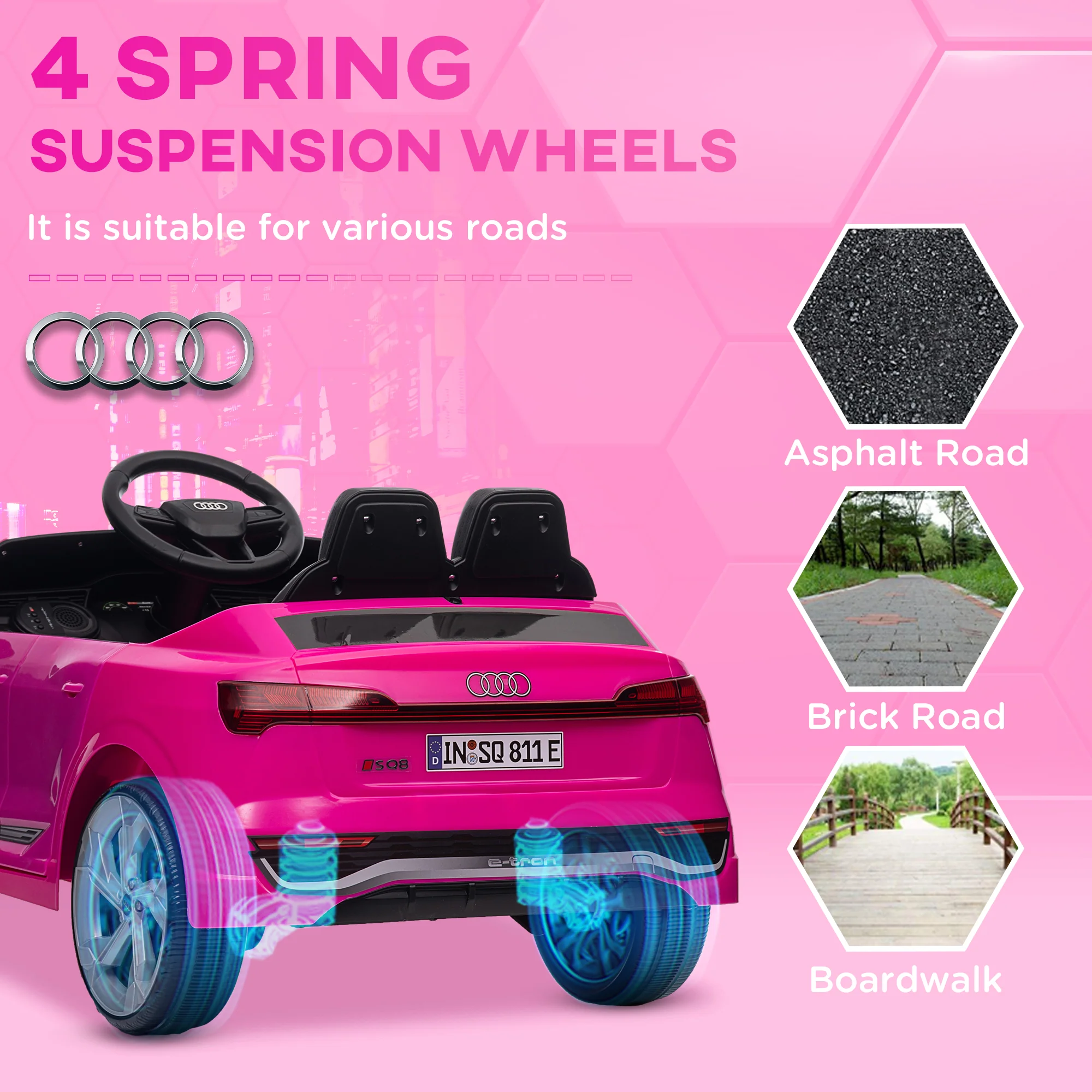 AIYAPLAY Audi Q8 E-tron Sportback Kids Electric Car W/ Remote - Image 8