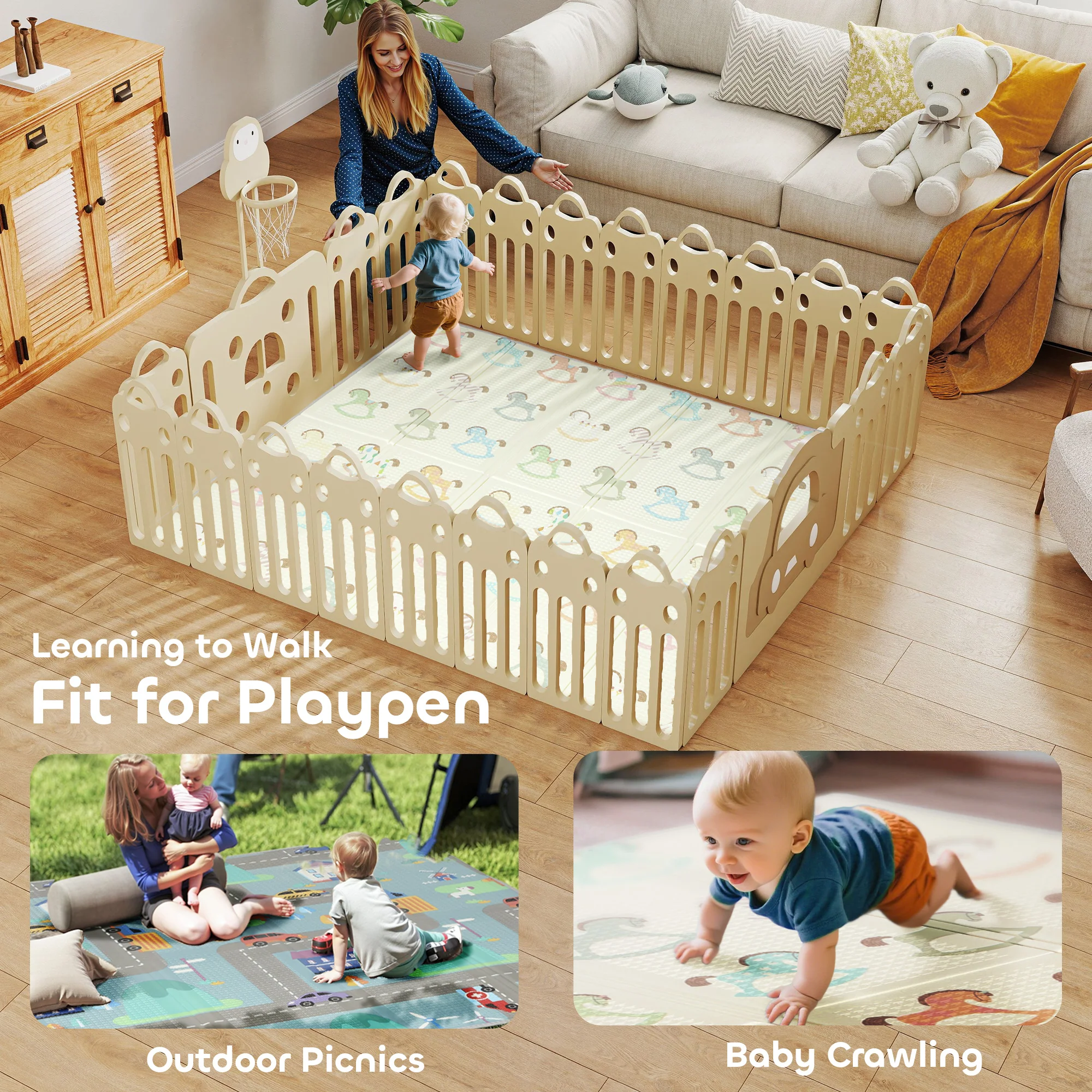 AIYAPLAY Baby Play Mat Double-Sided, Kids Crawling Mat for Toddlers - Image 8
