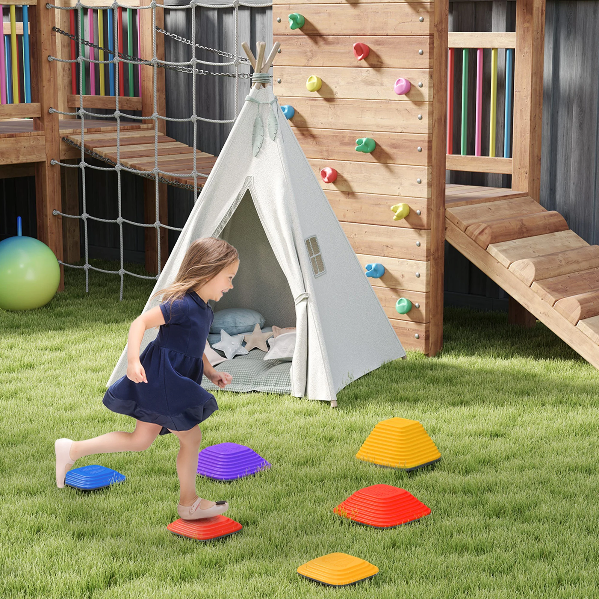 AIYAPLAY Balance Stepping Stones, 6PCs Sensory Toy Gift For Kids Aged 3-8 - Image 2