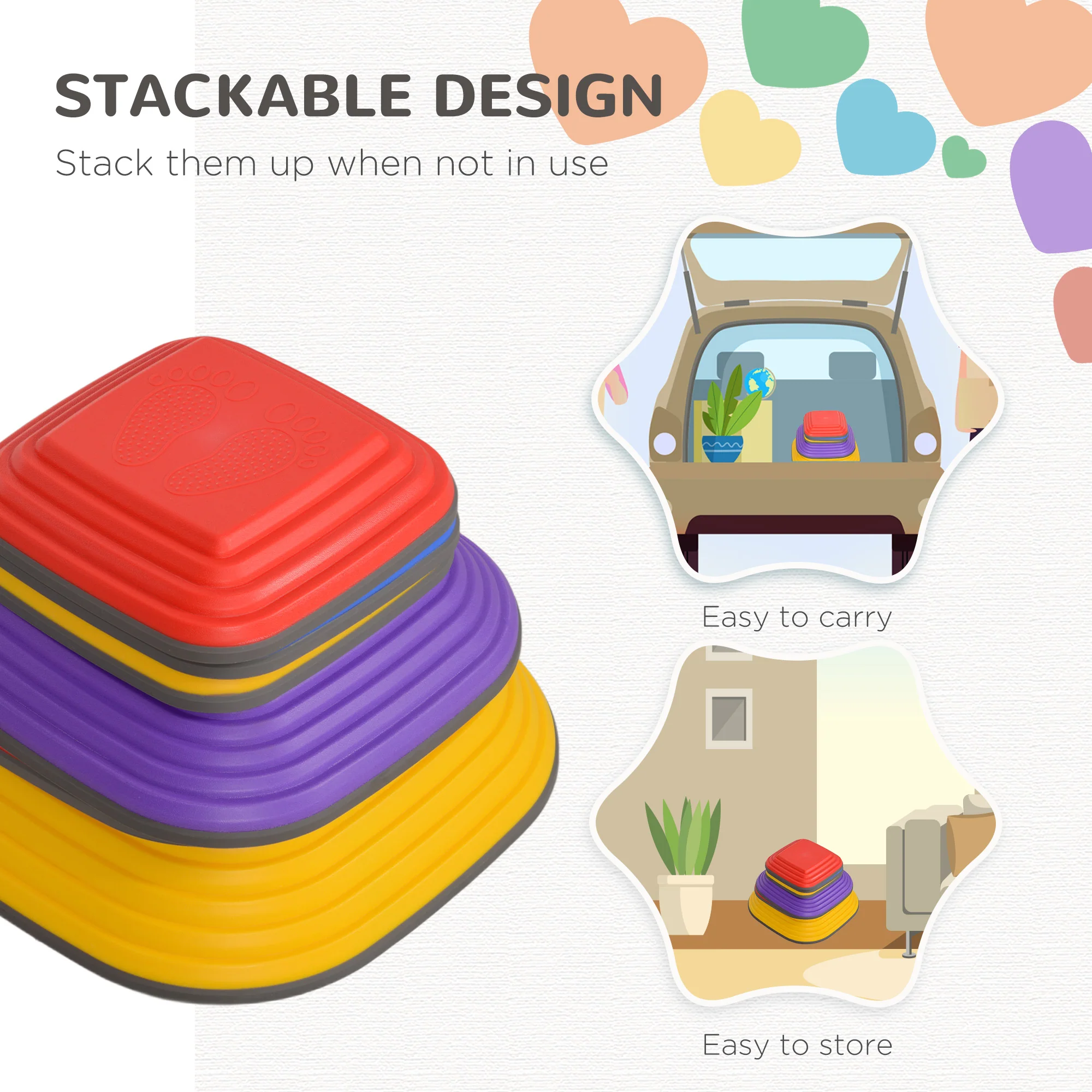 AIYAPLAY Balance Stepping Stones, 6PCs Sensory Toy Gift For Kids Aged 3-8 - Image 4