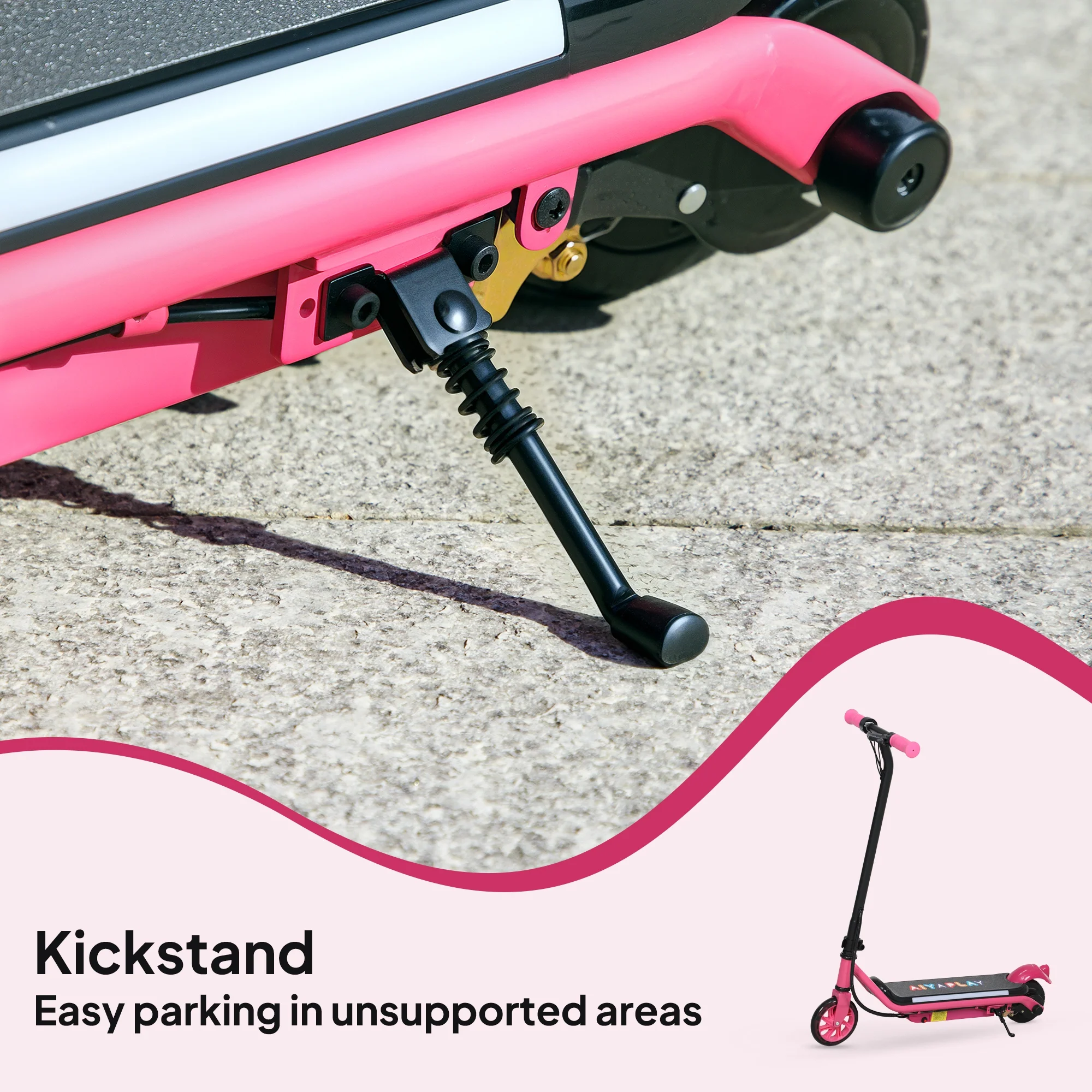 AIYAPLAY Electric Scooter for 6-14 with Dual Brakes & Colourful Light - Image 18