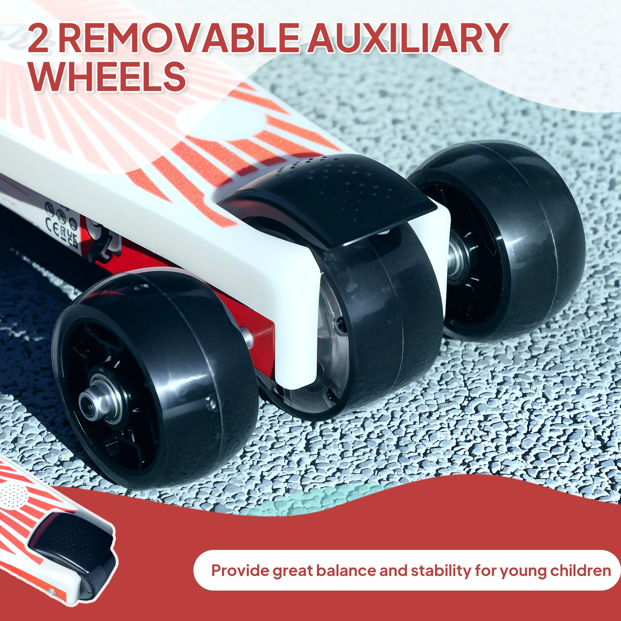 AIYAPLAY Electric Scooter for Kids 4-7, with Auxiliary Rear Wheels - Image 21
