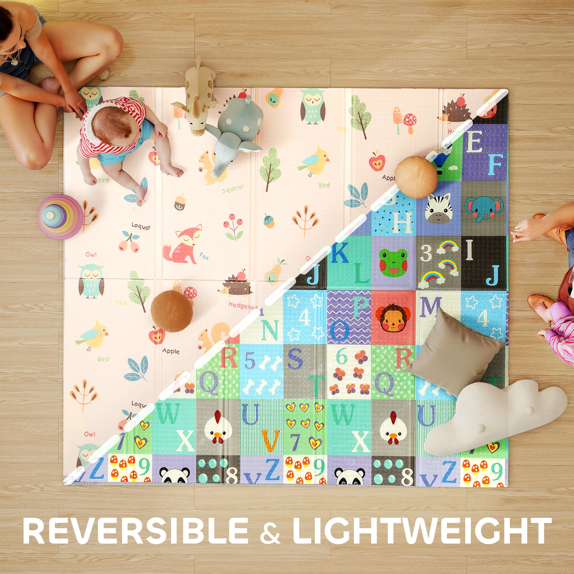 AIYAPLAY Foldable Baby Play Mat, Waterproof Activity Playmat - Image 3