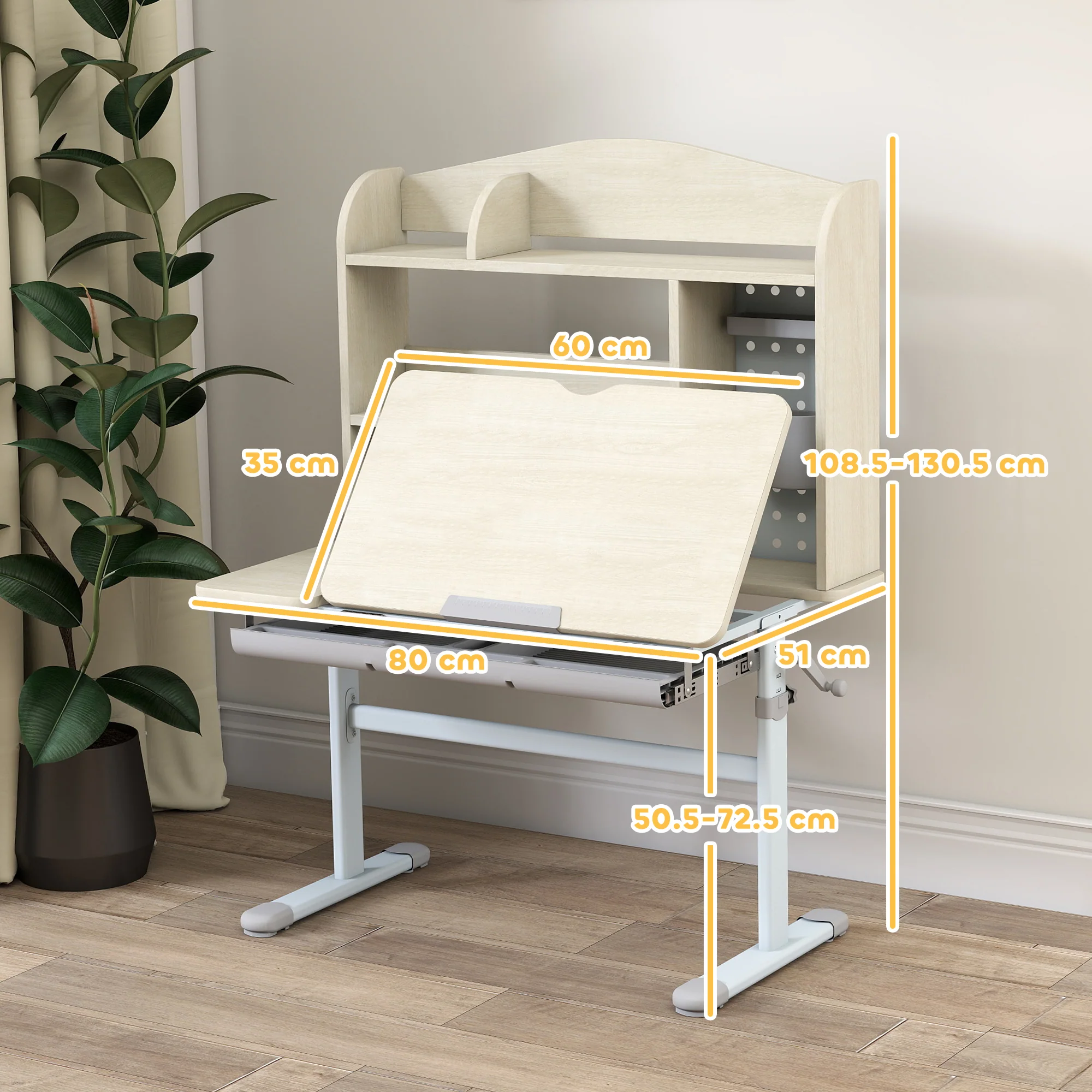 AIYAPLAY Kids Desk, Study Desk For Kids Height Adjustable With Tilt-Desktop - Image 5