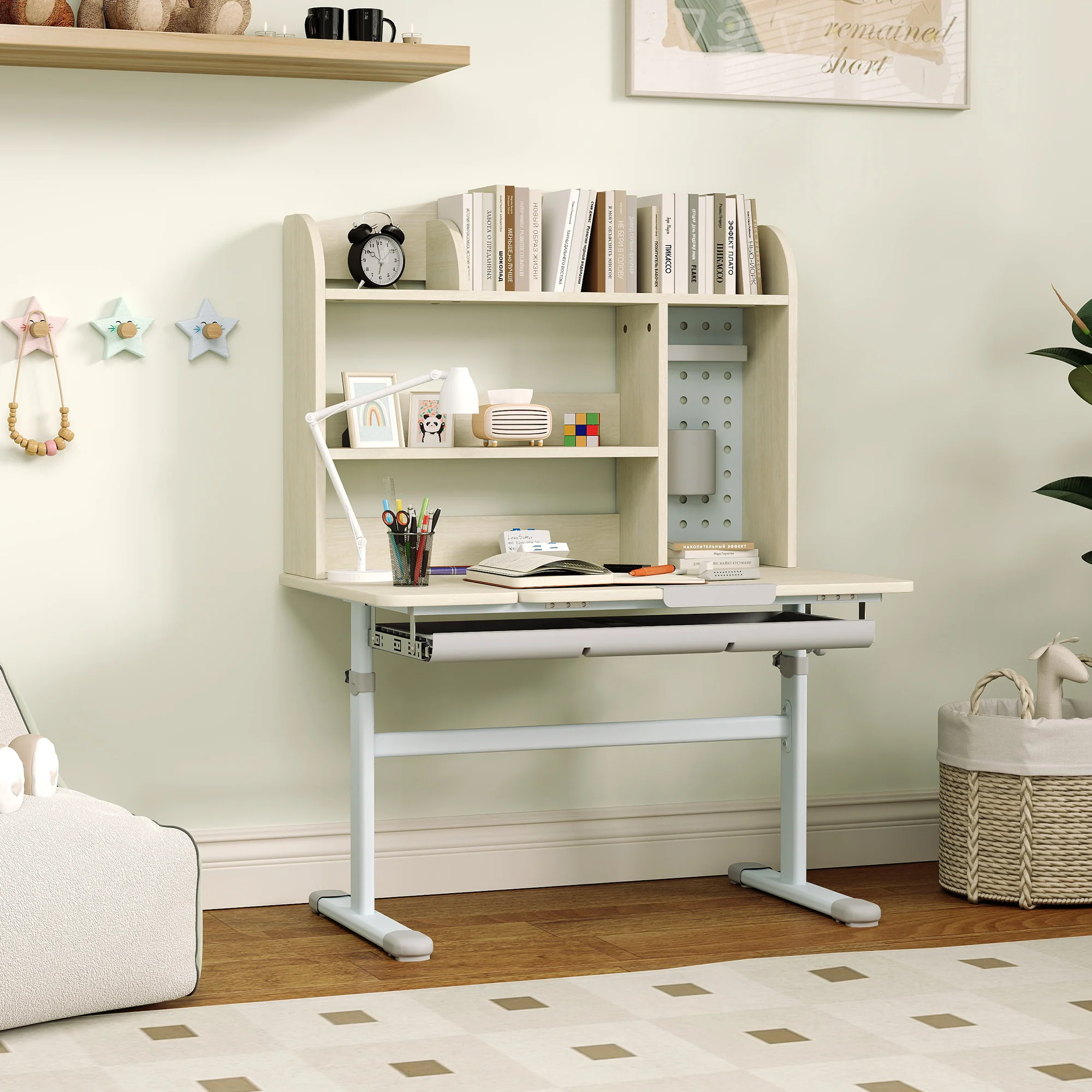 AIYAPLAY Kids Desk, Study Desk For Kids Height Adjustable With Tilt-Desktop - Image 8