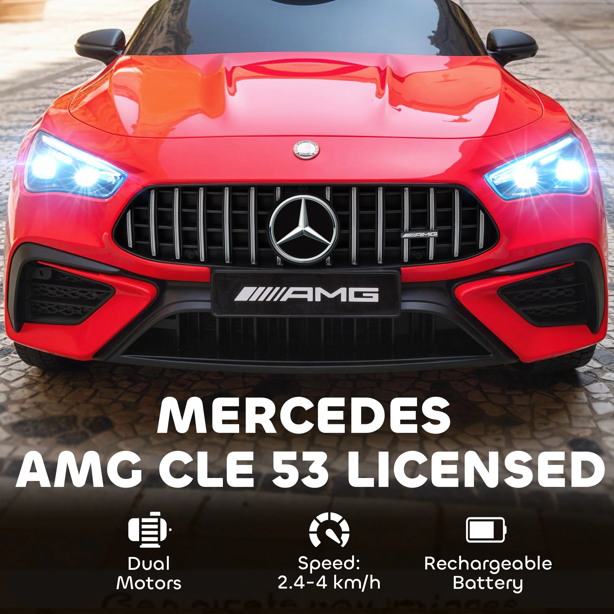 AIYAPLAY Kids Electric Car Licensed Mercedes AMG, 12V Ride On Car, Red - Image 3