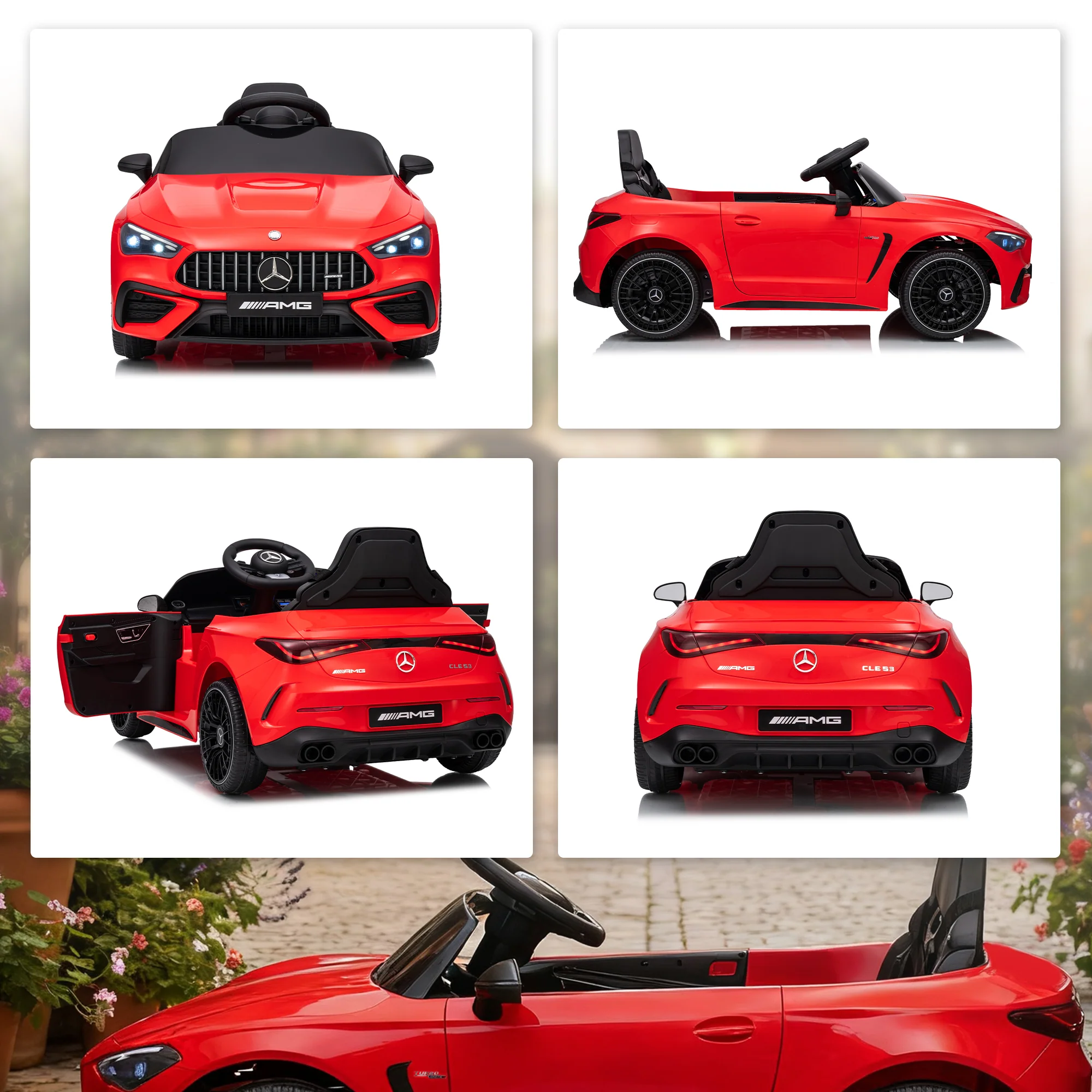 AIYAPLAY Kids Electric Car Licensed Mercedes AMG, 12V Ride On Car, Red - Image 9