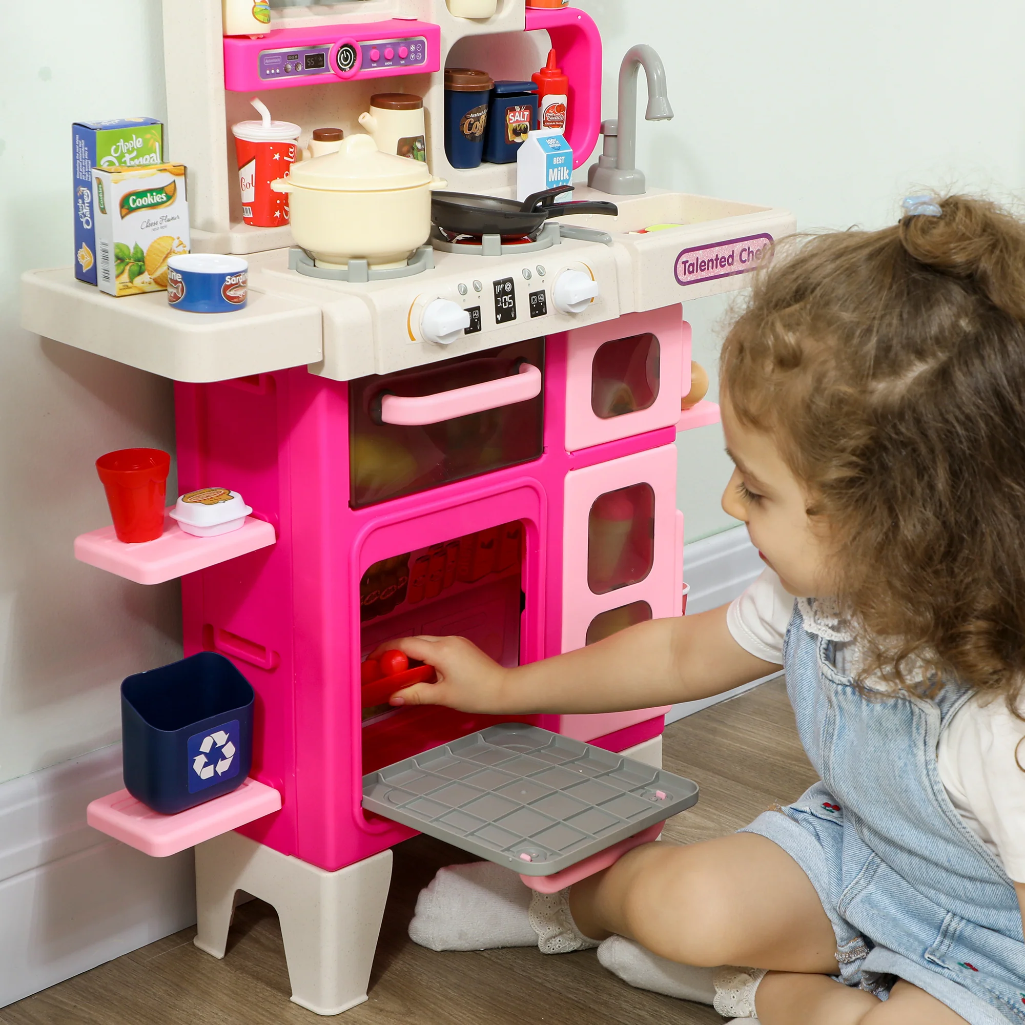 AIYAPLAY Kids Pretend Role Play Set With Realistic Lights & Sounds, Pink - Image 9