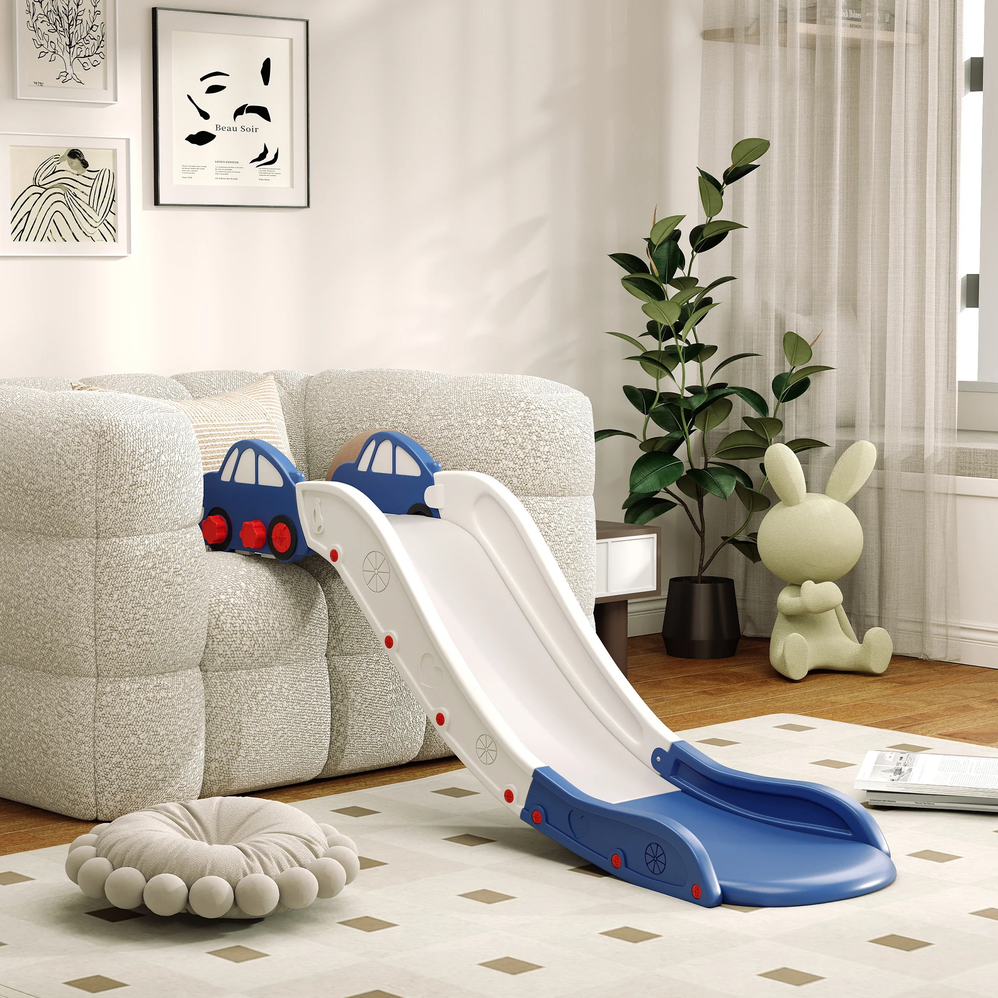 AIYAPLAY Kids Slide for Couch, Bed, Sofa, Easy to Assemble, Blue - Image 8