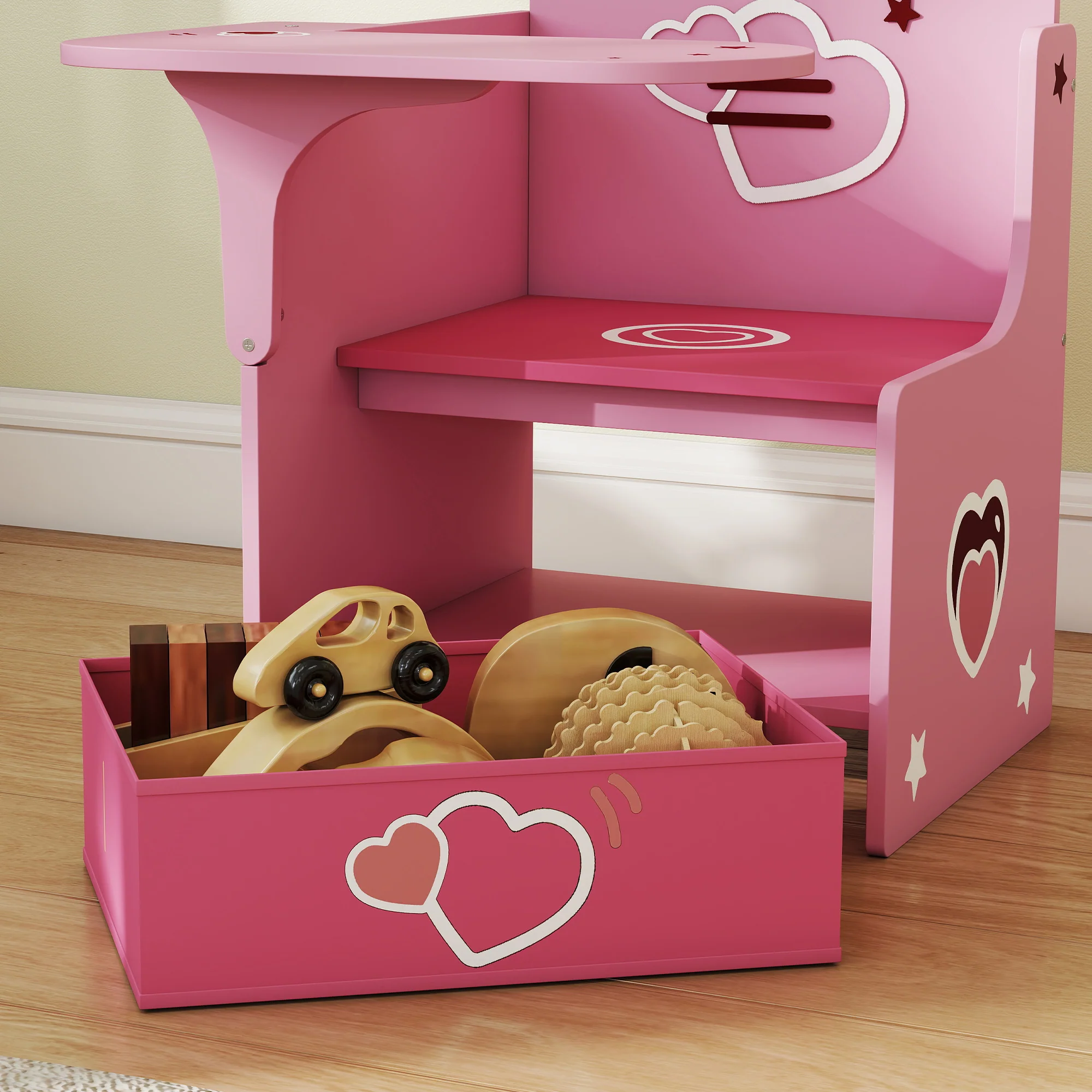 AIYAPLAY Kids Table and Chair Set, Toddler Desk Chair with Storage Bins - Image 8