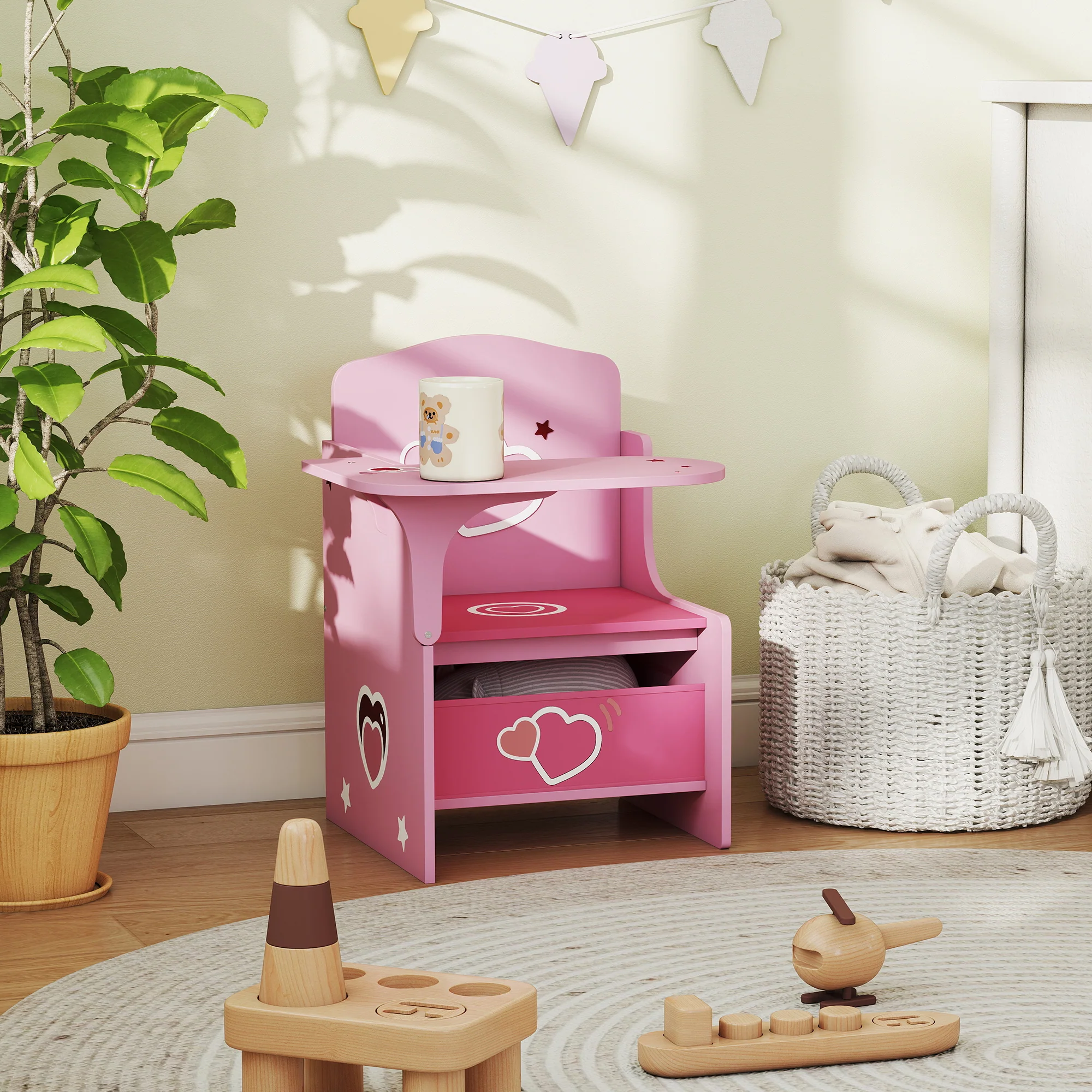 AIYAPLAY Kids Table and Chair Set, Toddler Desk Chair with Storage Bins - Image 9