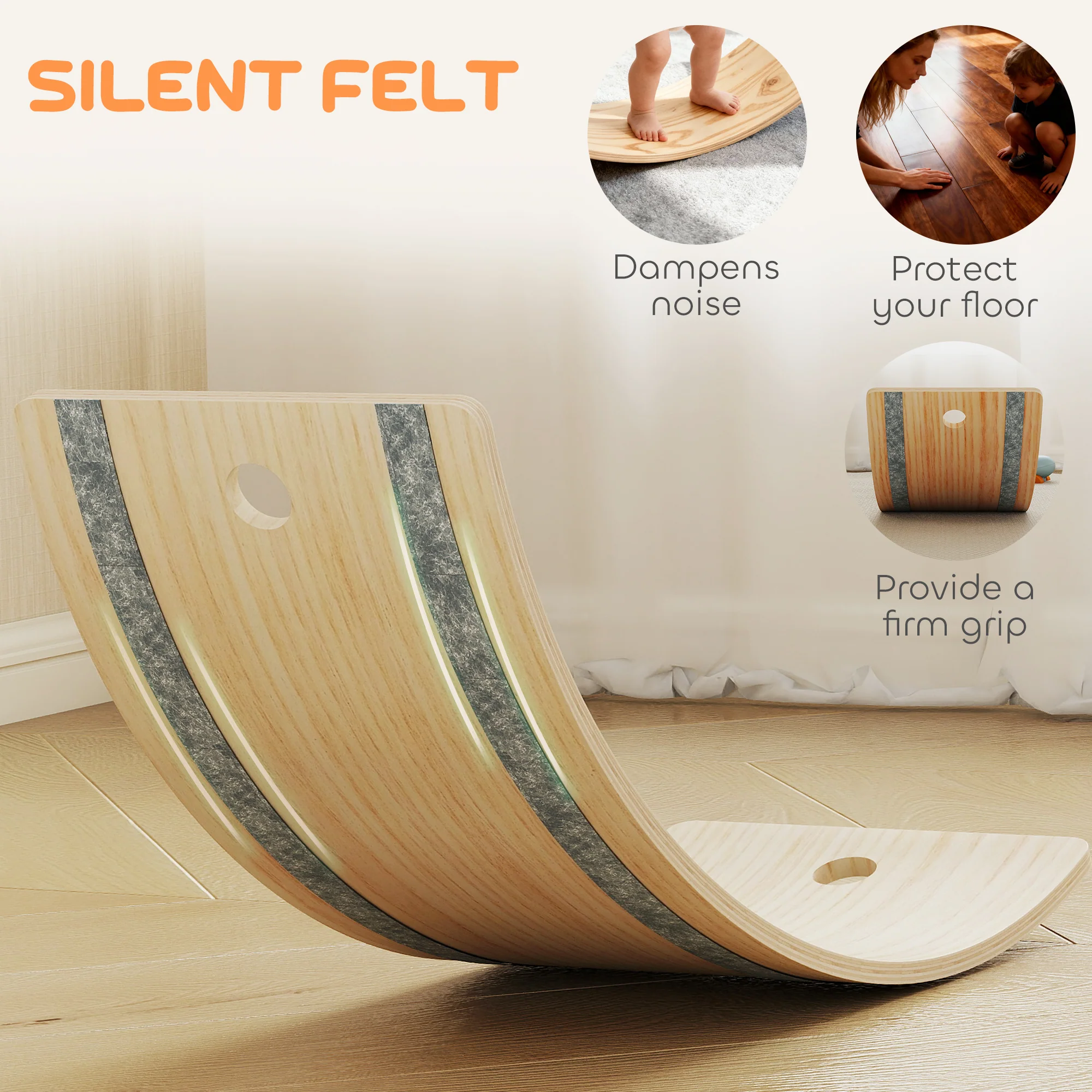 AIYAPLAY Kids Wooden Balance Board With Rope And Felt For Sensory Play - Image 6
