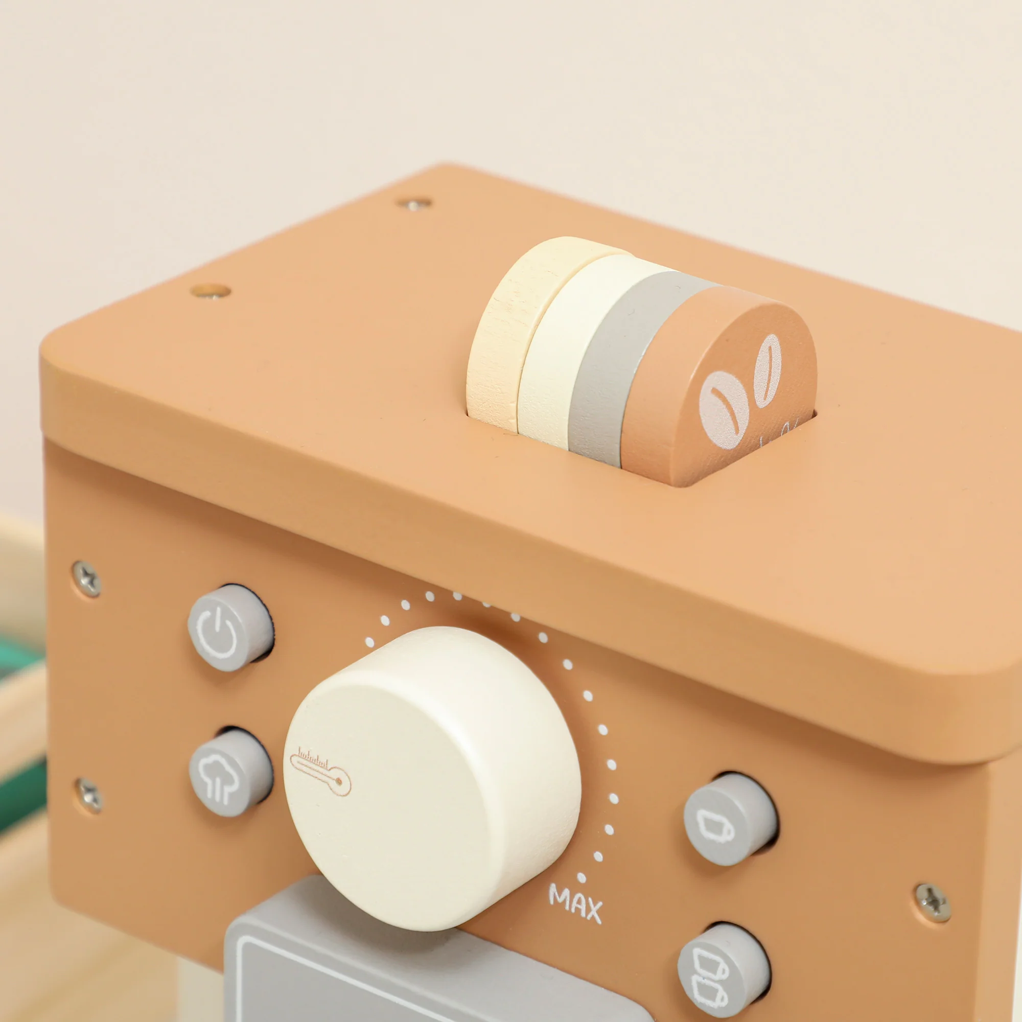 AIYAPLAY Kids Wooden Coffee Machine Toy, Pretend Role Play Toy - Image 8