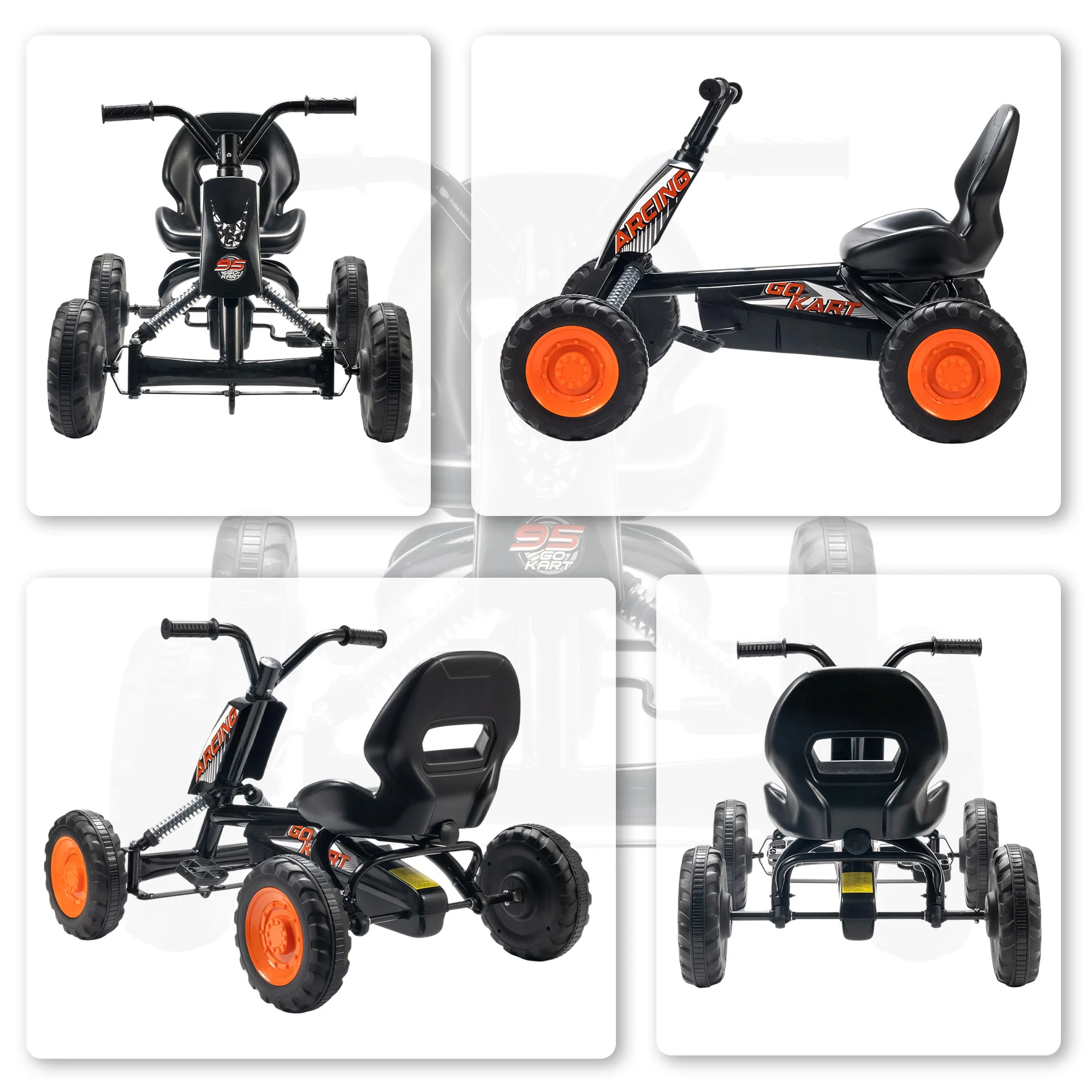 AIYAPLAY Pedal Go Kart, Go Kart For Kids Ages 2-5 Years, Black - Image 9