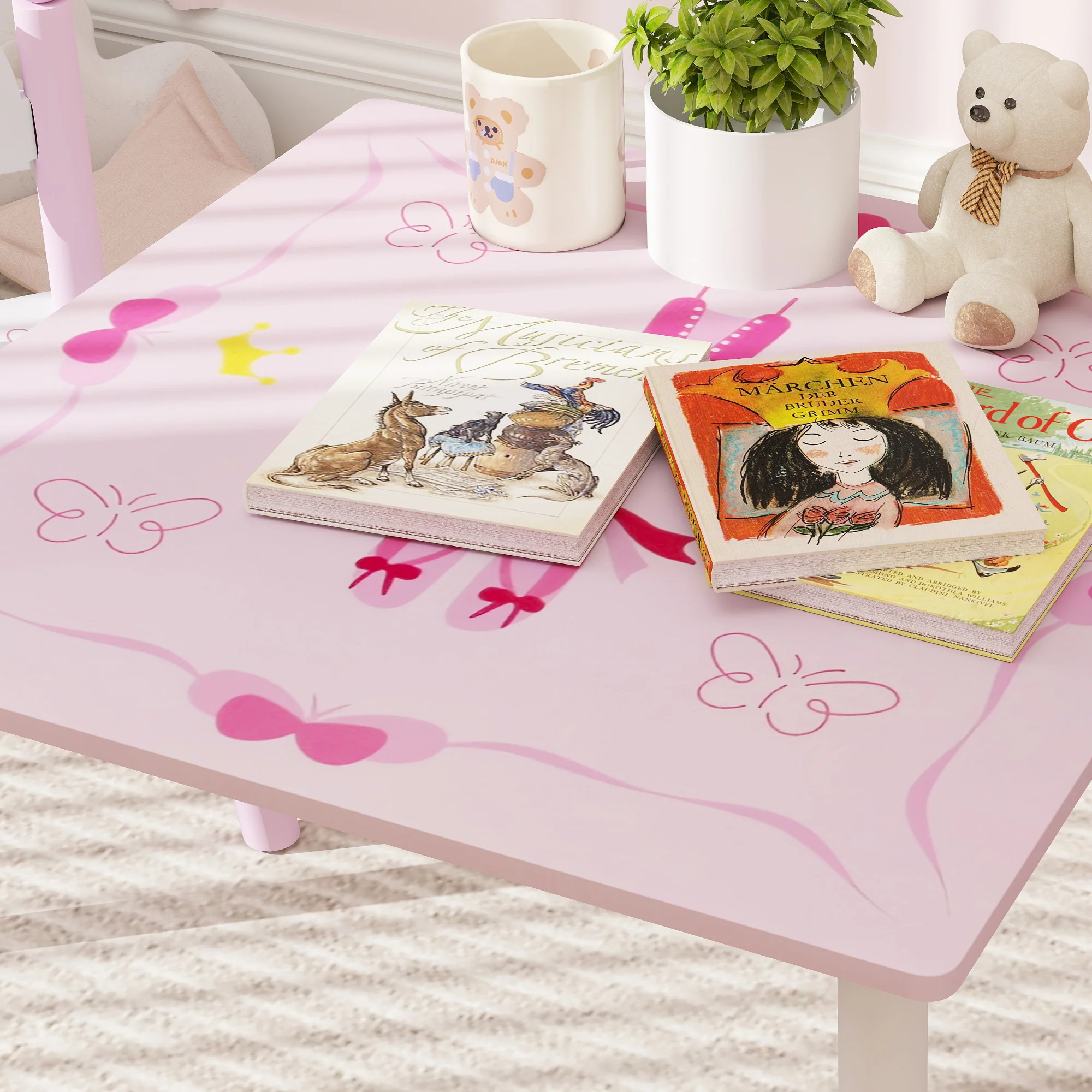 AIYAPLAY Princess Design Toddler Table and 2 Chairs Set, for Playroom - Image 9