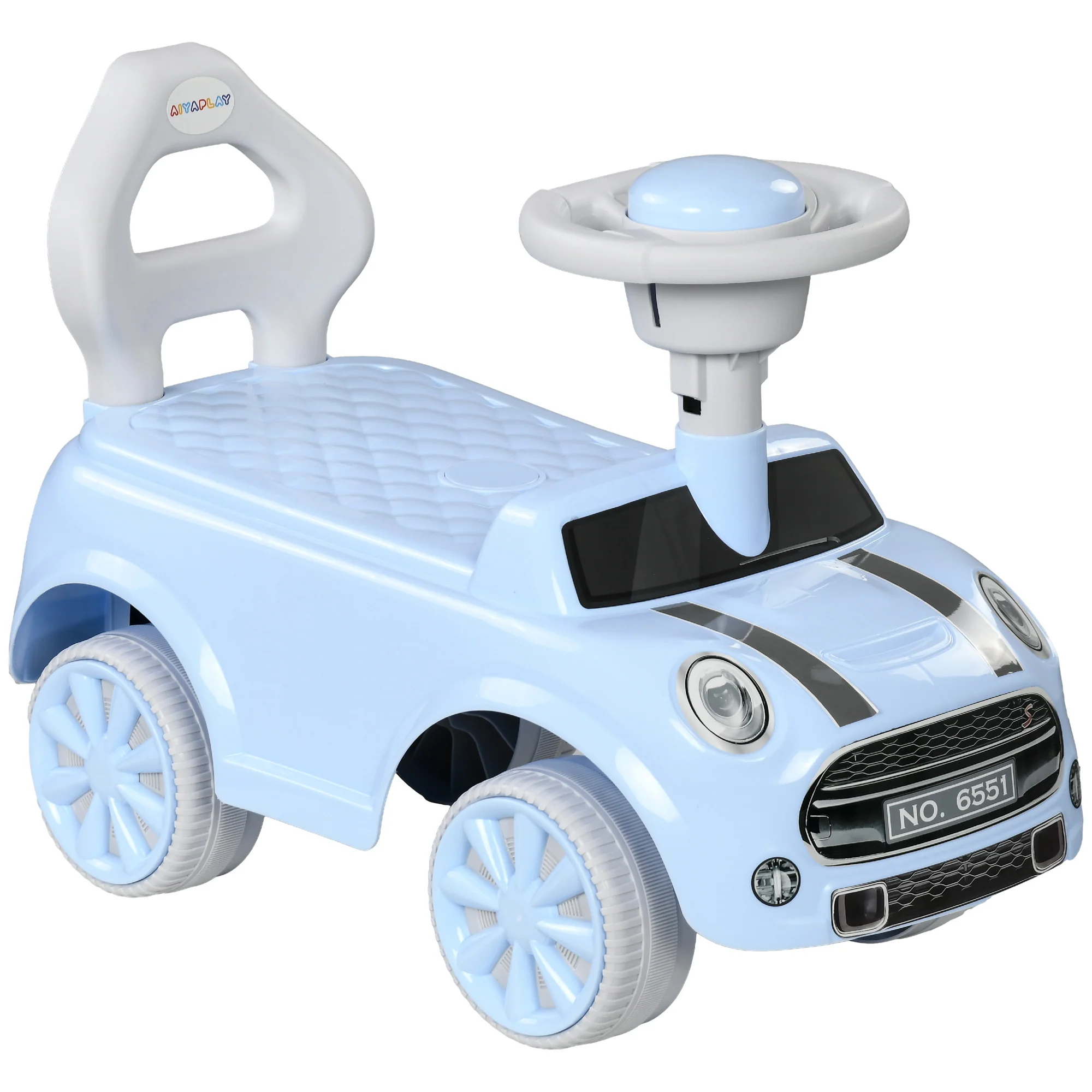 AIYAPLAY Ride On Car Foot To Floor Sliding Car W/ Air Horn - Light Blue - Image 2