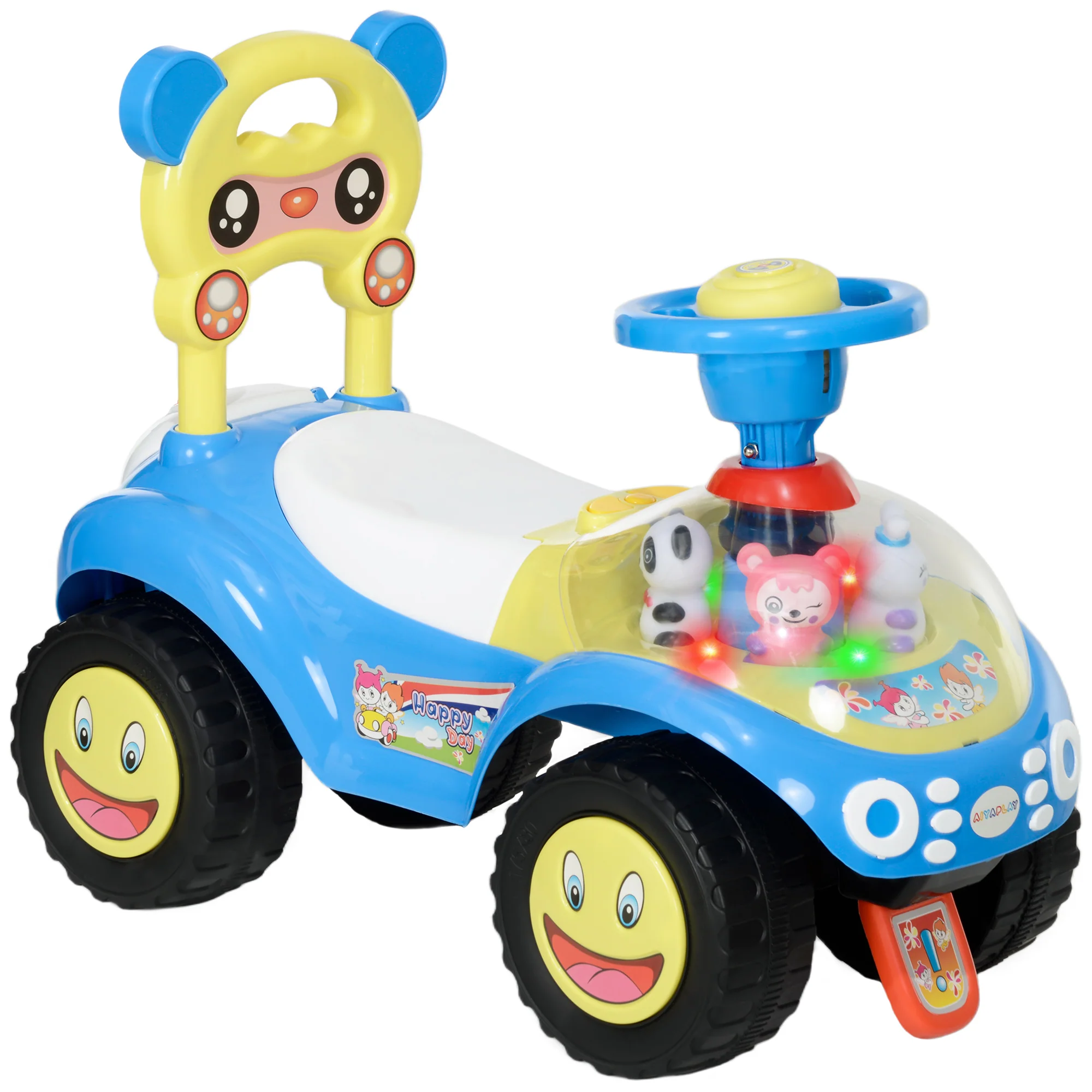 AIYAPLAY Ride on Toy, Foot to Floor Design with Music, Light, Horn, Pink - Image 10
