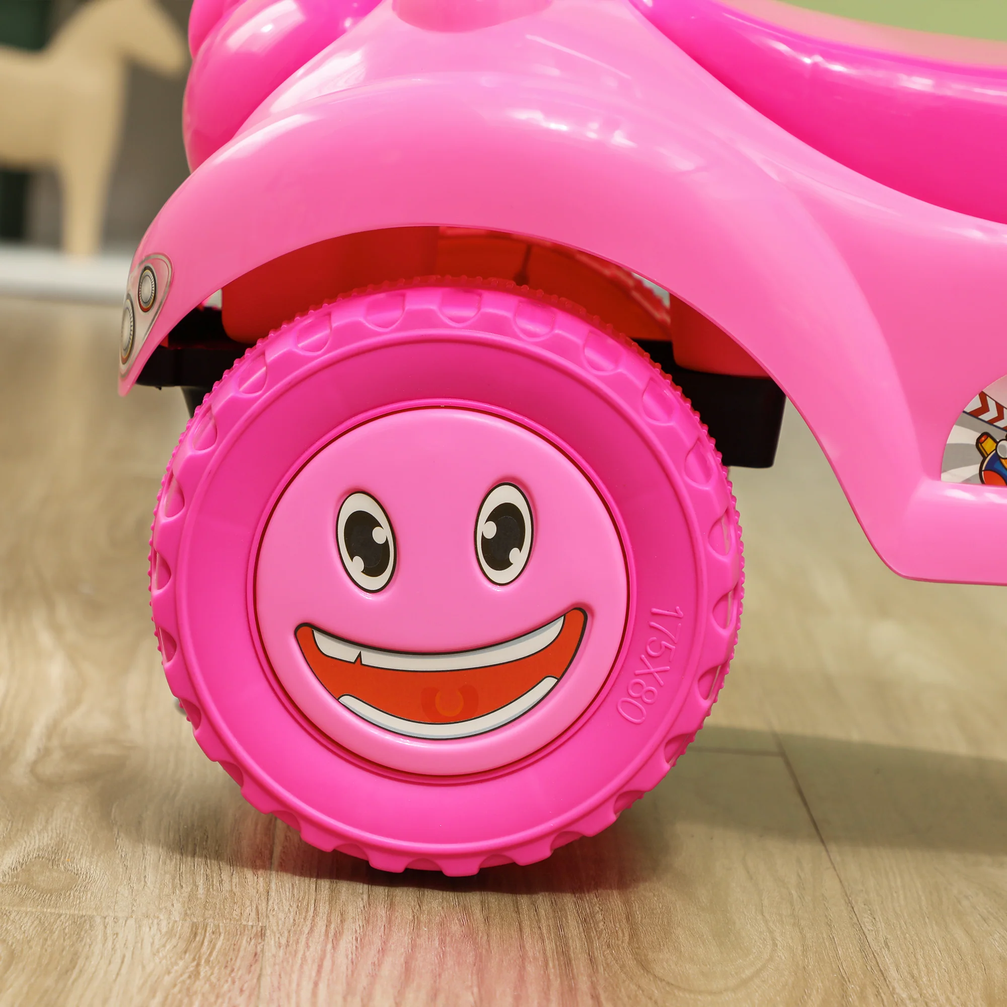 AIYAPLAY Ride on Toy, Foot to Floor Design with Music, Light, Horn, Pink - Image 9