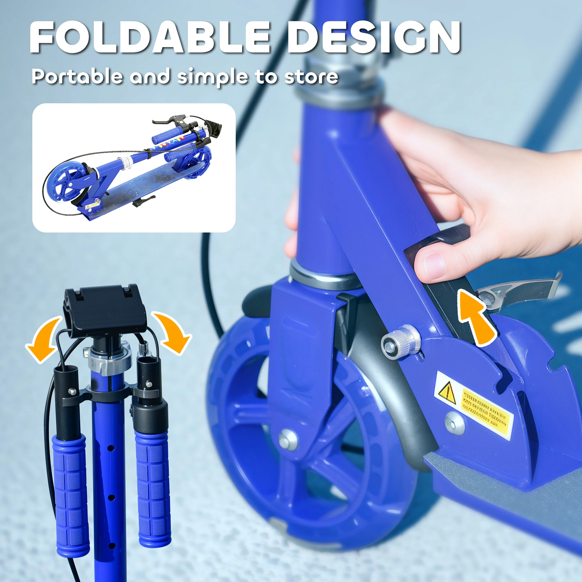 AIYAPLAY Scooter for Kids, Folding Kick Scooter w/ Adjustable Handle - Image 16