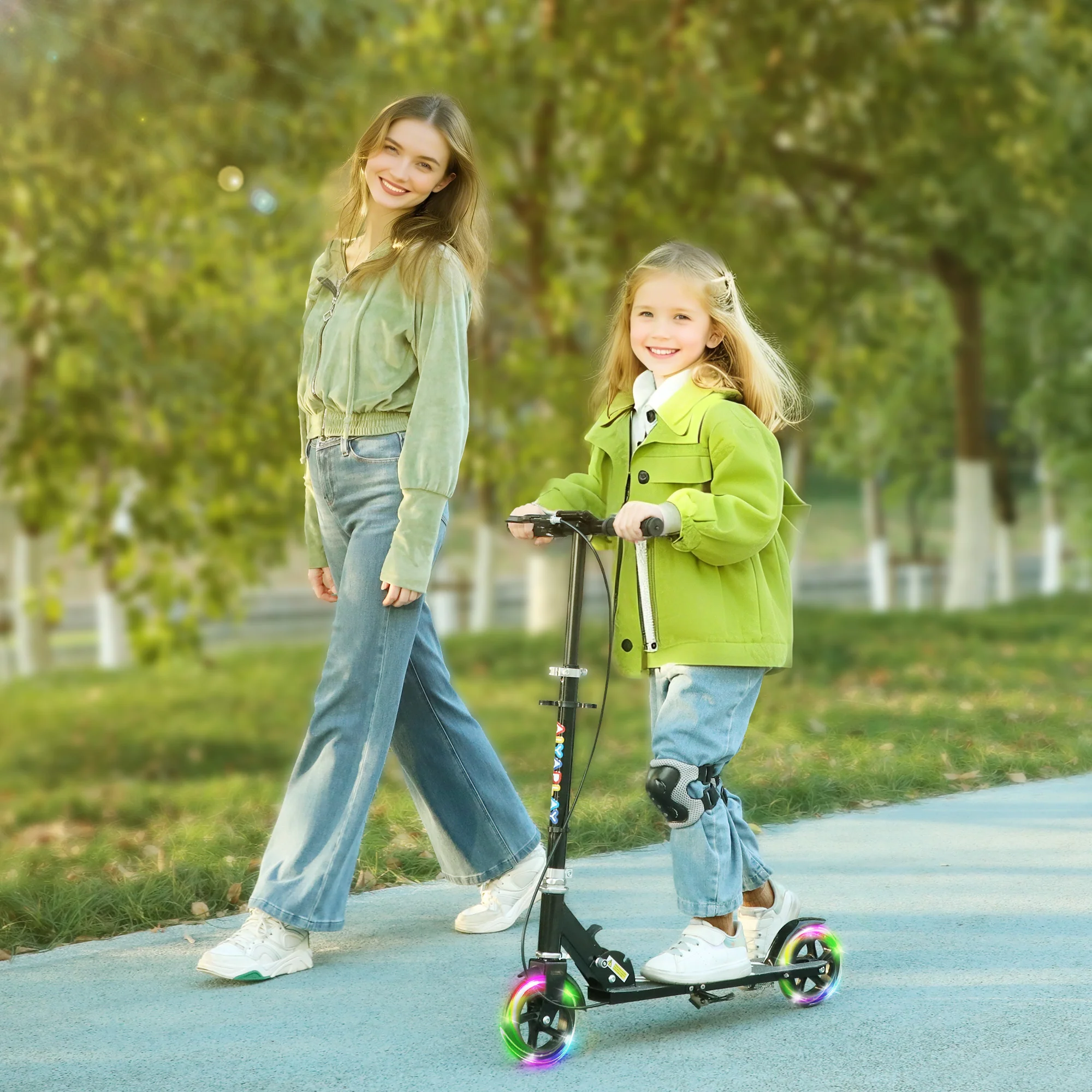 AIYAPLAY Scooter for Kids, Folding Kick Scooter w/ Adjustable Handle - Image 2